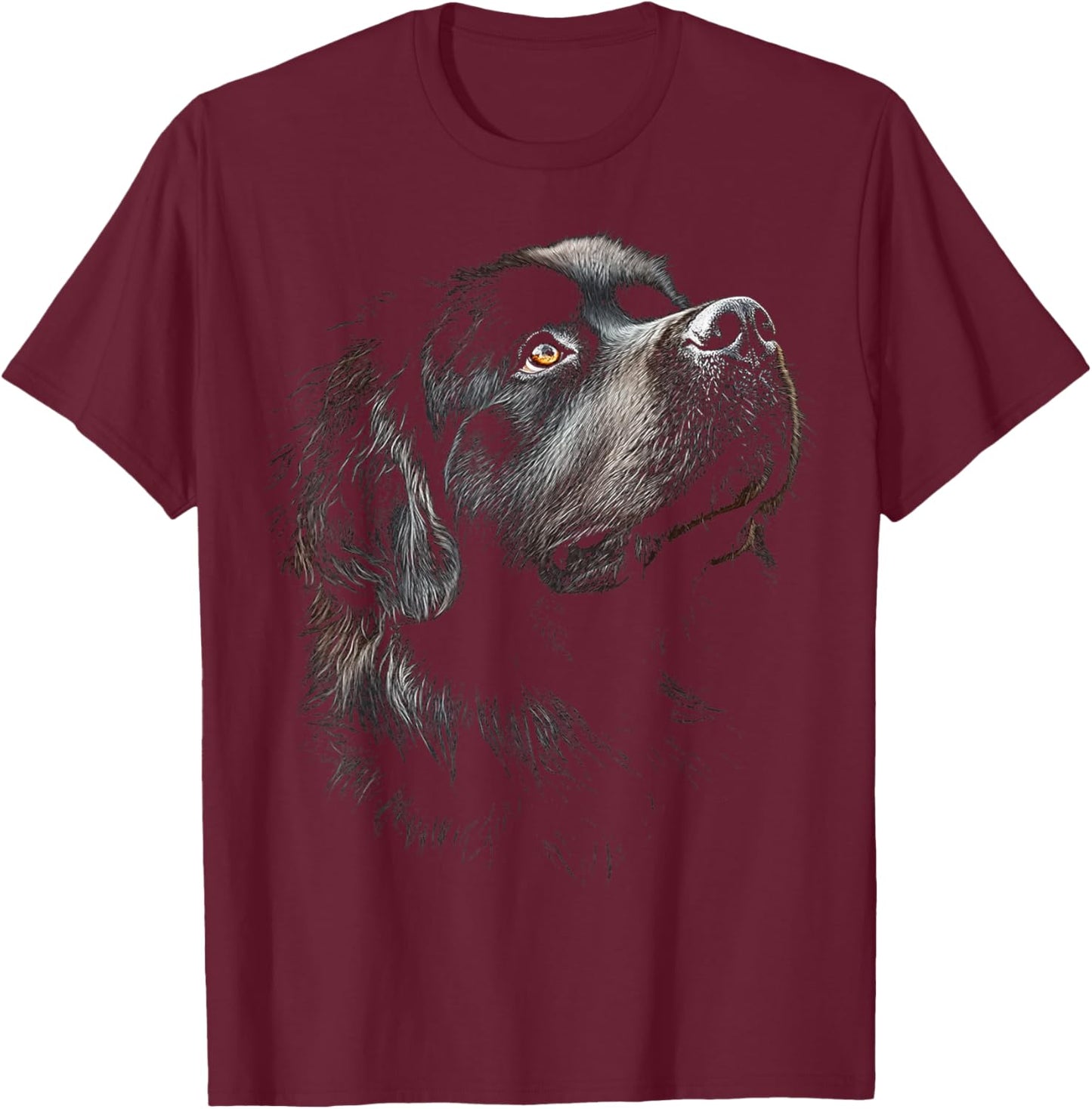 Newfoundland Dog Motif Pet Illustration Newfoundland T-Shirt - T-Shirt | Maroon