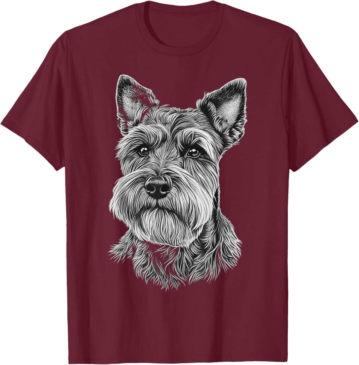 Miniature Schnauzer Dog Motif Pet Miniature Schnauzer Men Women Kids T-Shirt - T-Shirt | Maroon