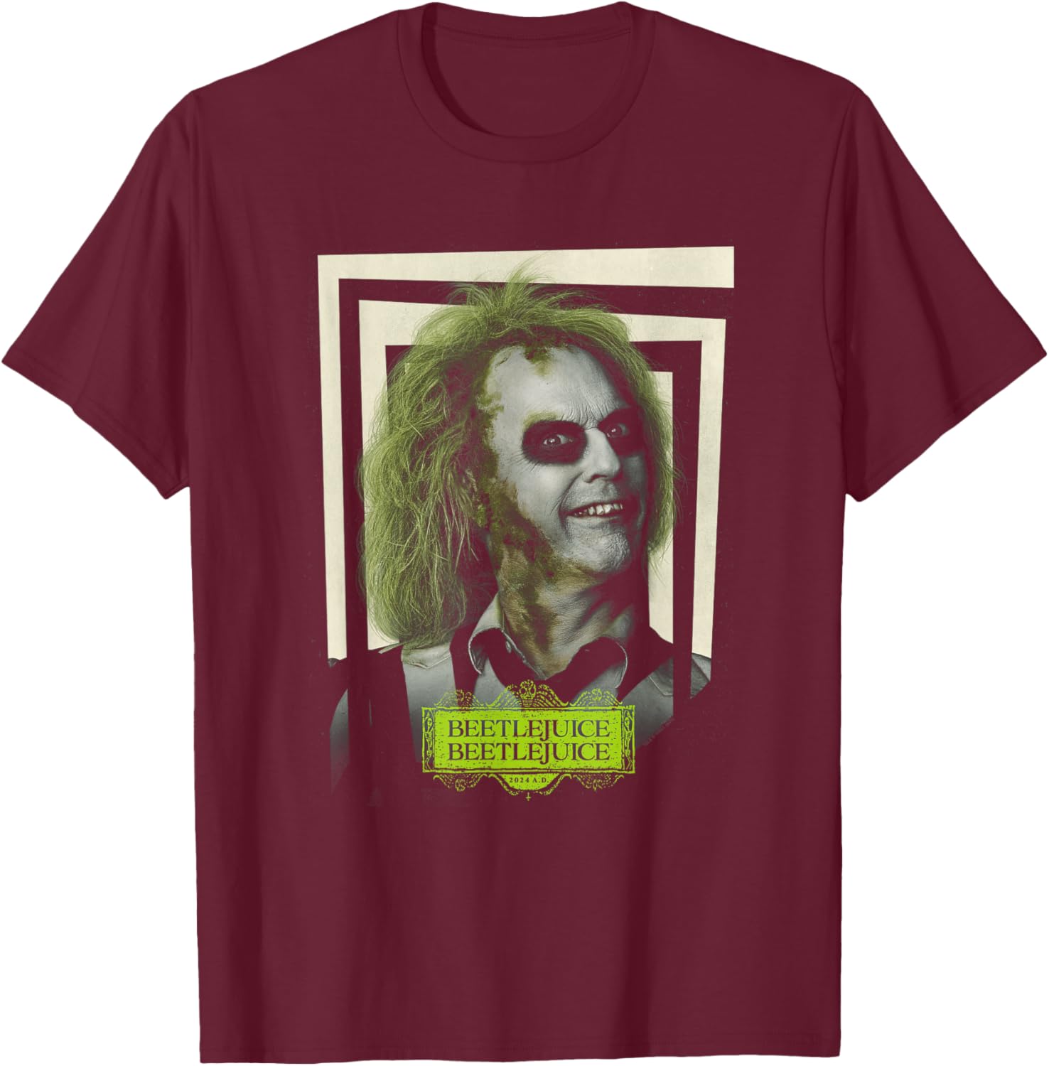Beetlejuice Ghost with the Most Beetlejuice 2 Movie Poster T-Shirt - T-Shirt | Maroon
