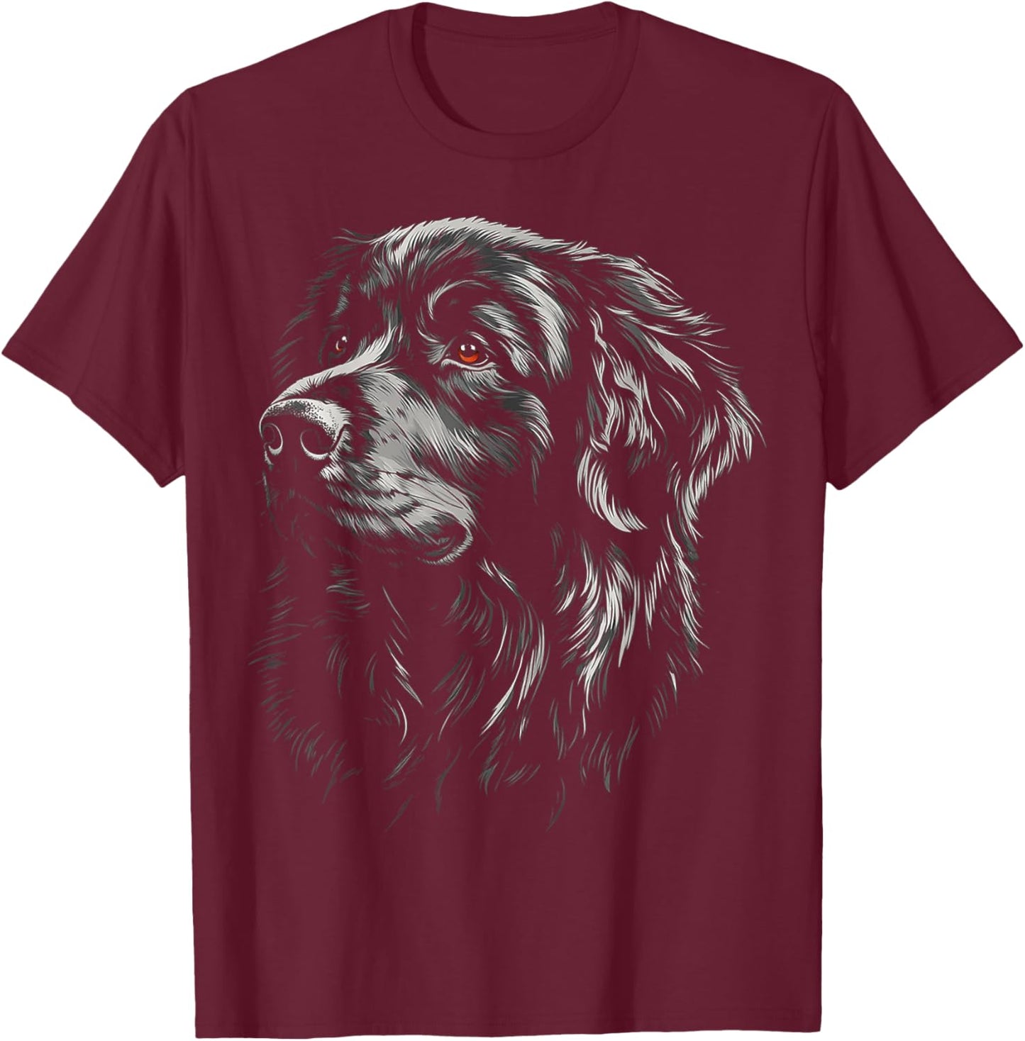 Newfoundland Dog Graphic Pet Art Newfoundland T-Shirt - T-Shirt | Maroon