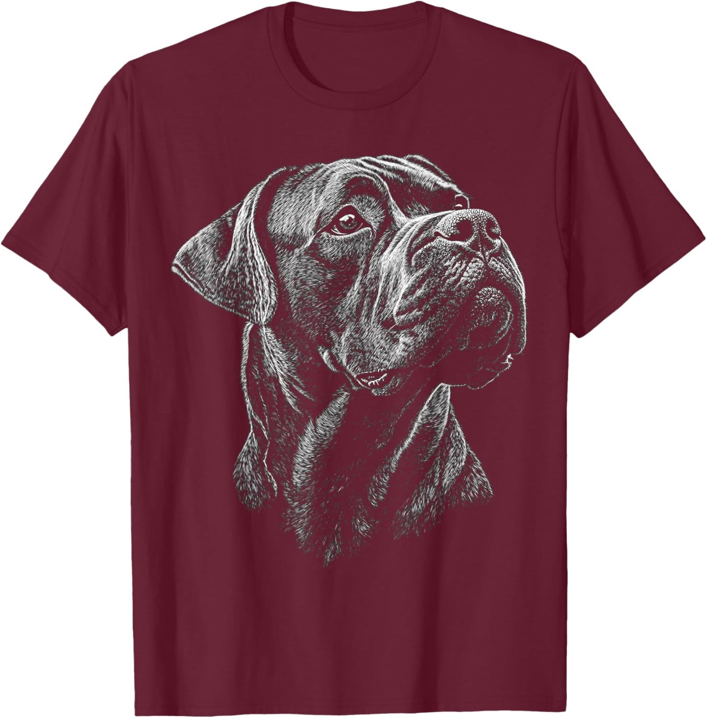 Bullmastiff Dog Motif Pet Artwork Bullmastiff Women Kids T-Shirt - T-Shirt | Maroon