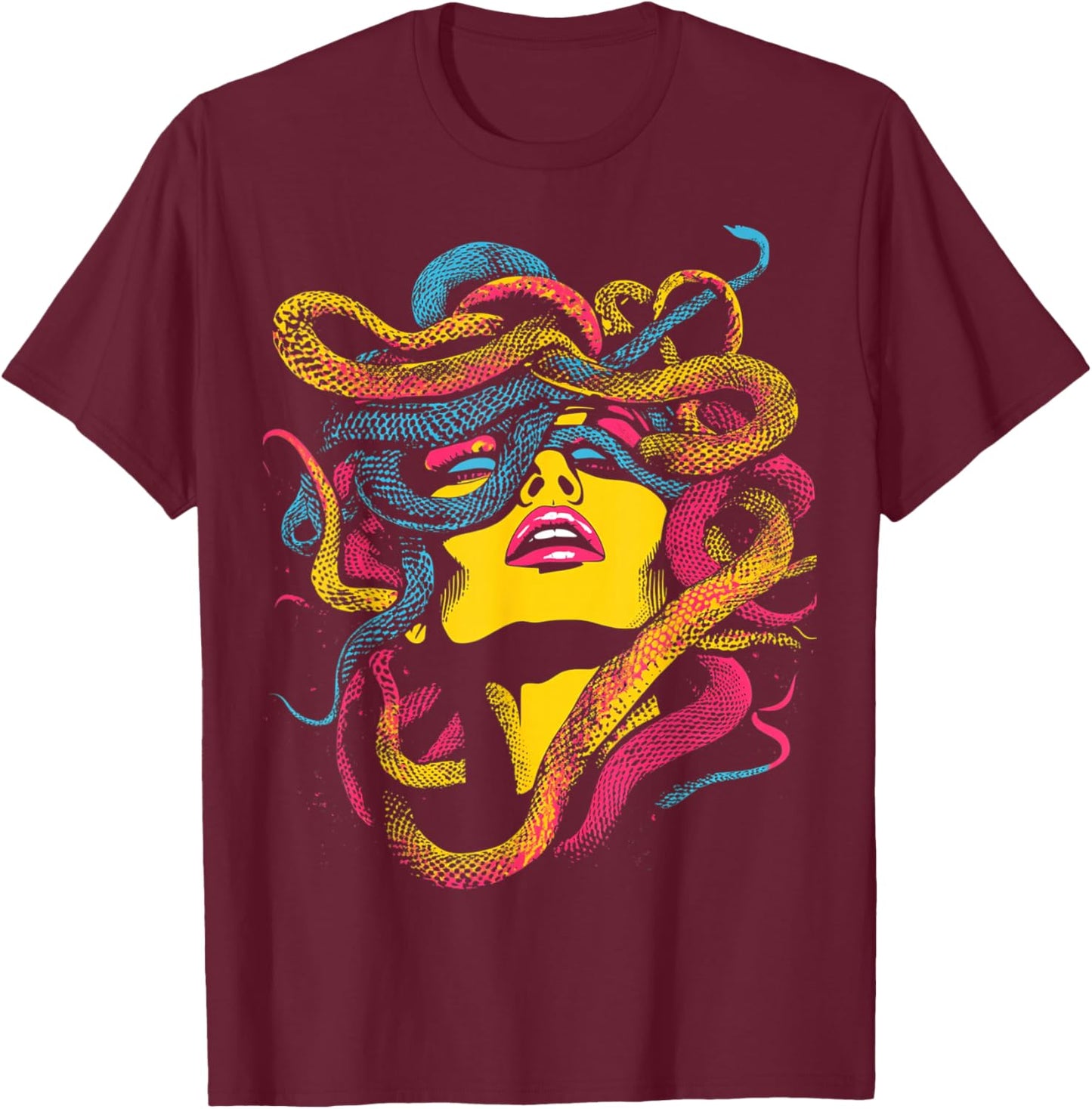 Vintage Medusa Occult Grunge Art Gothic T-Shirt - T-Shirt | Maroon