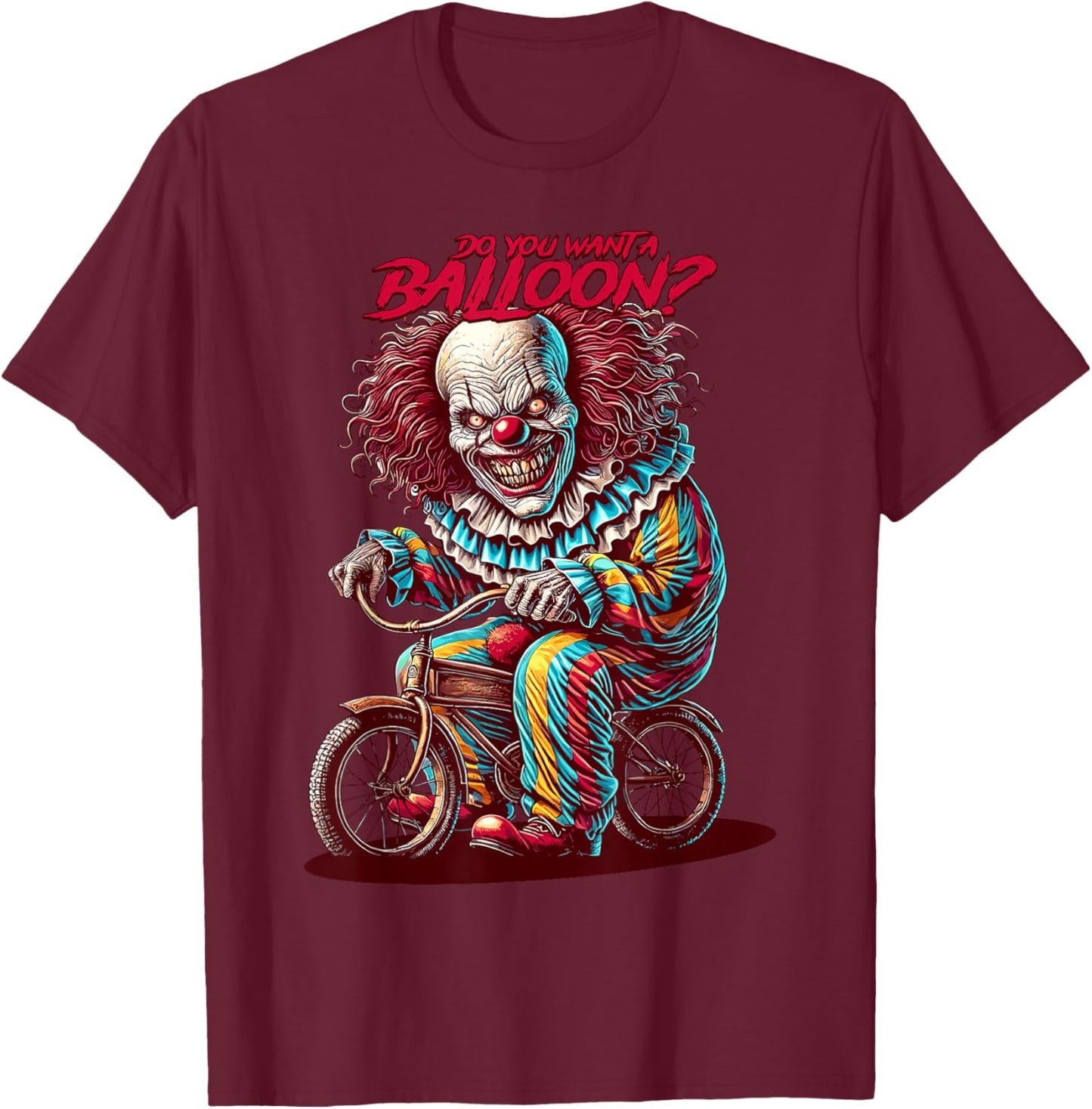 Creepy Horror - Scary clown T-Shirt - T-Shirt | Maroon