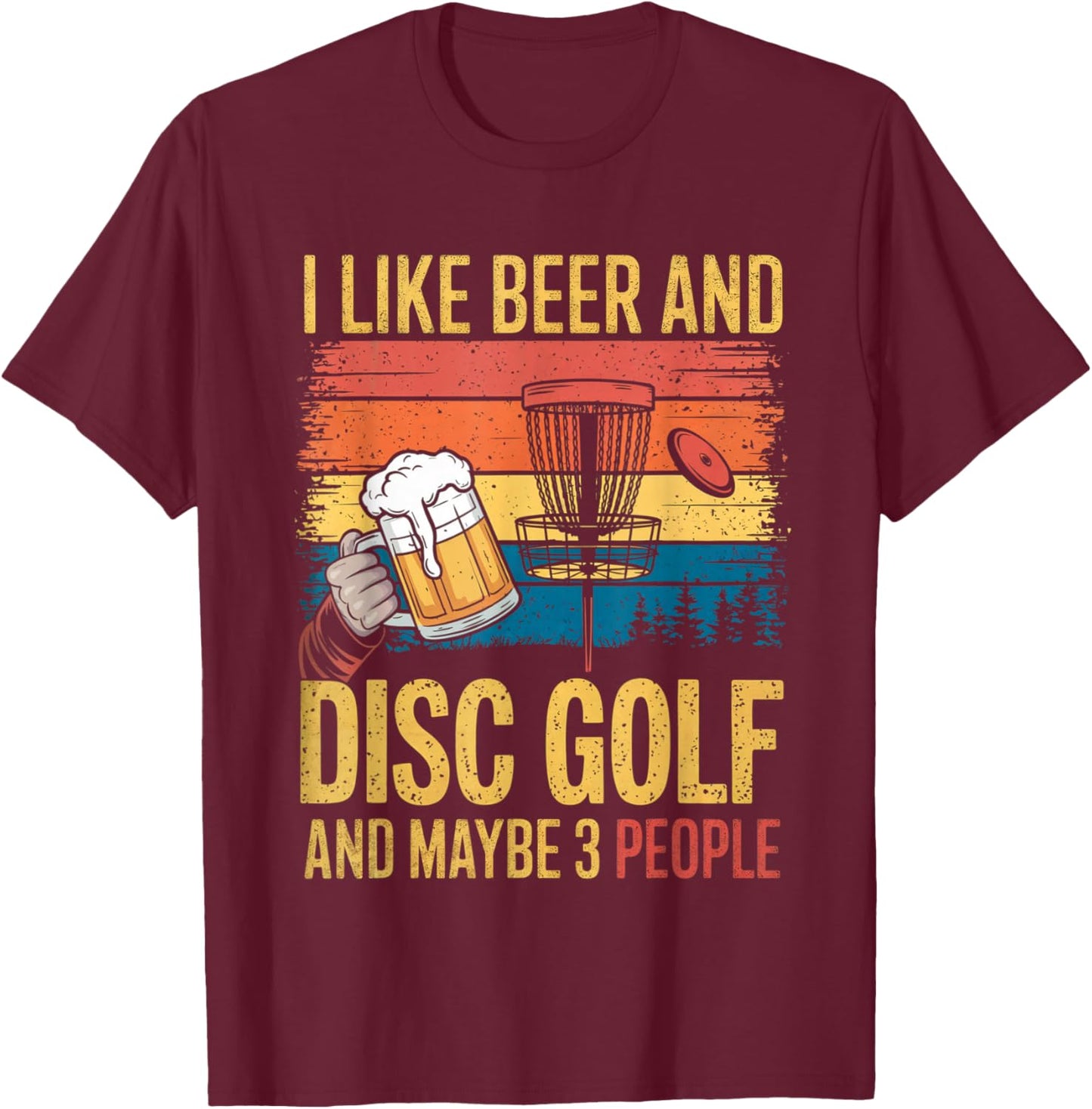 Funny Disc Golf Design Women Disc Golf Player Beer T-Shirt - T-Shirt | Maroon