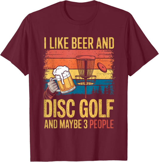 Funny Disc Golf Design Women Disc Golf Player Beer T-Shirt - T-Shirt | Maroon