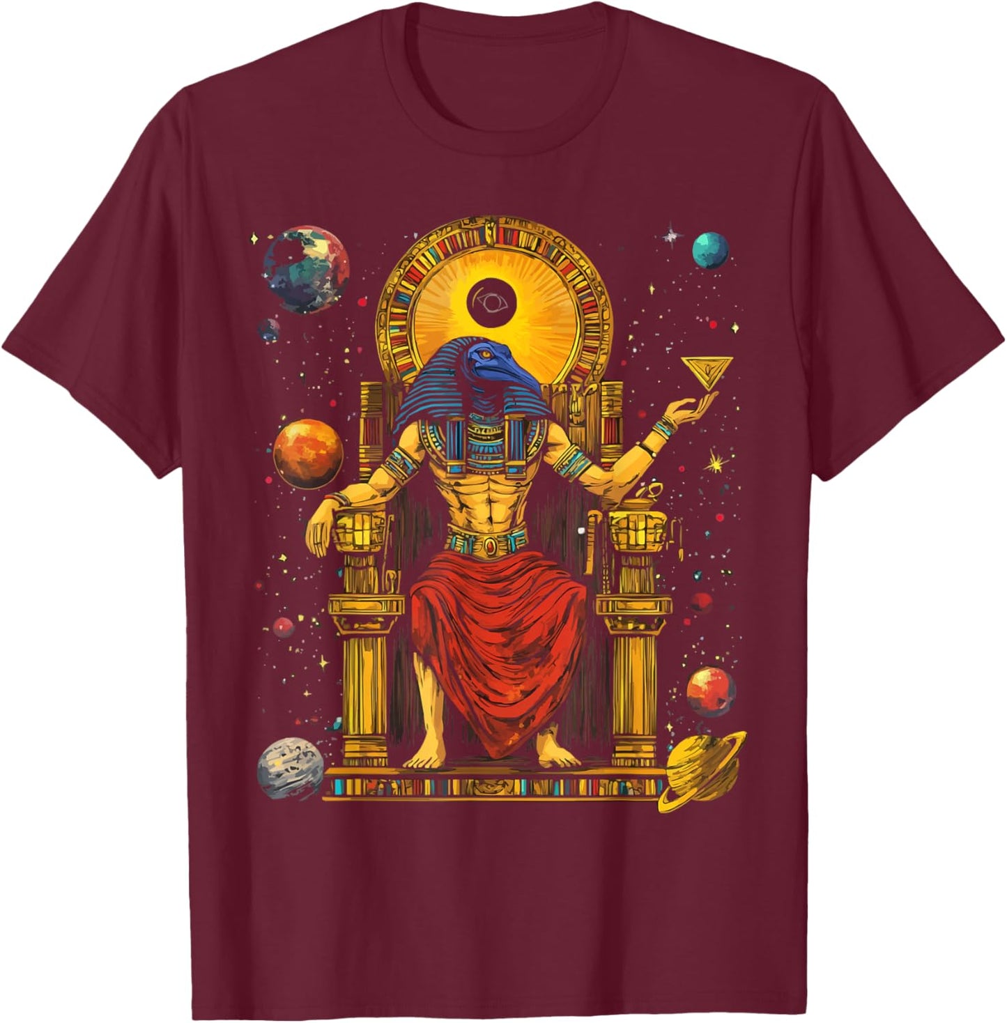 Thoth Egyptian God Egyptian Mythology Pyramid Ancient Egypt T-Shirt - T-Shirt | Maroon