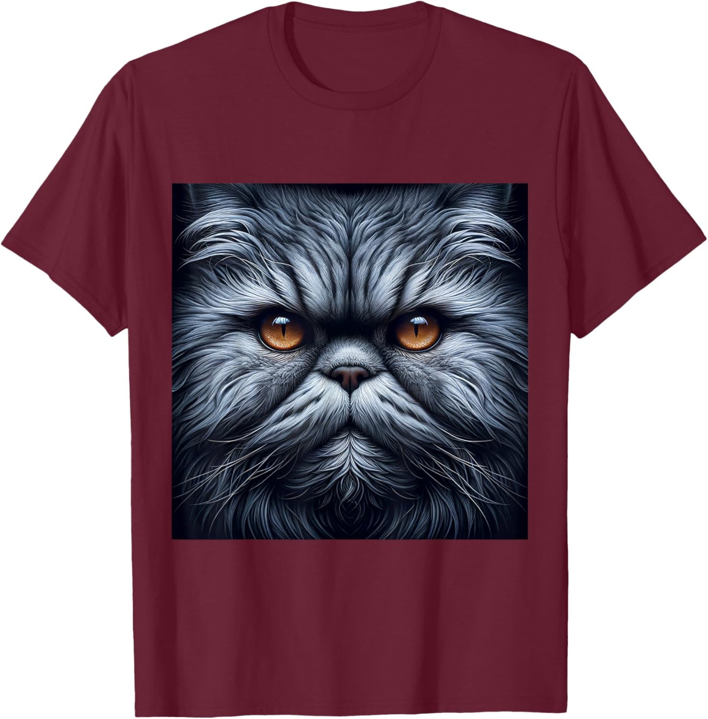 Persian Cat Shirt Cat Face Cute Cat Lover Cat Mom Dad T-Shirt - T-Shirt | Maroon