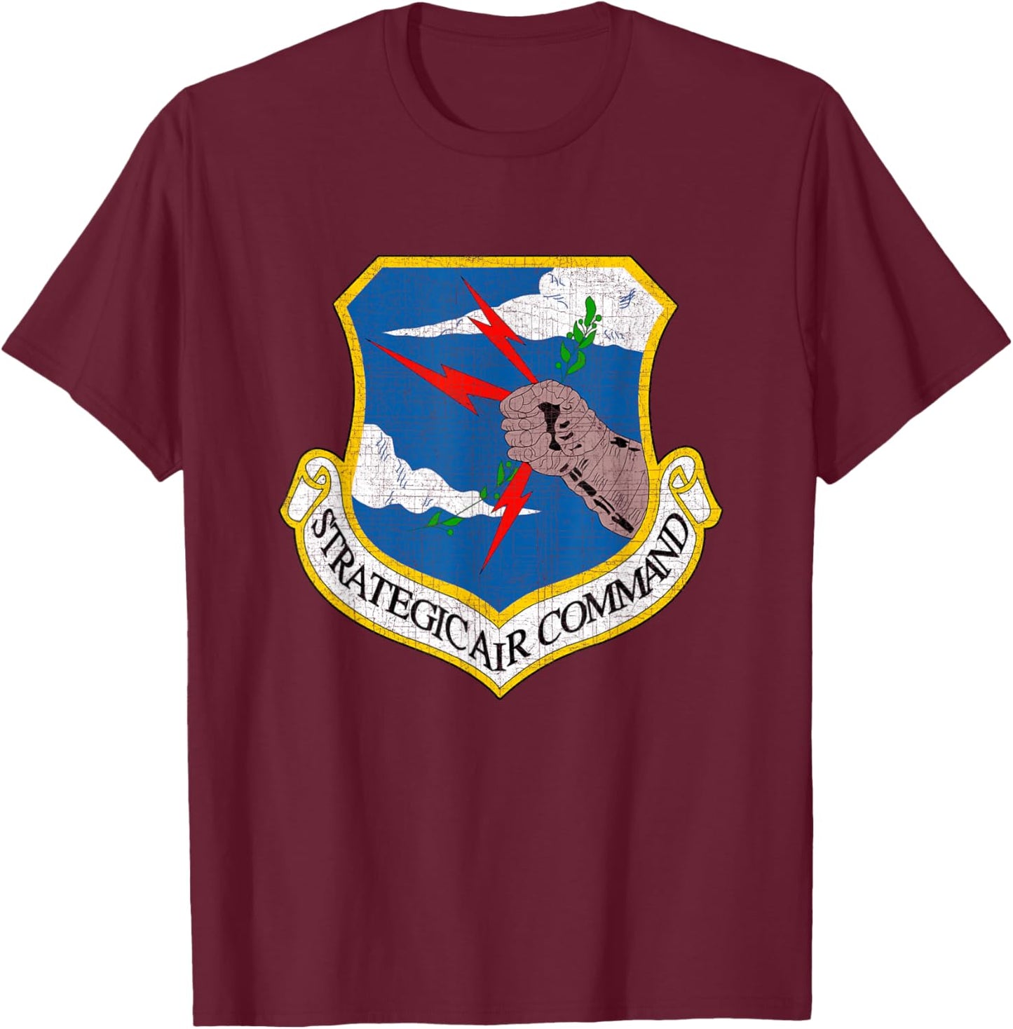 U.S.A.F Strategic Air Command SAC Veteran Vintage Gifts T-Shirt - T-Shirt | Maroon