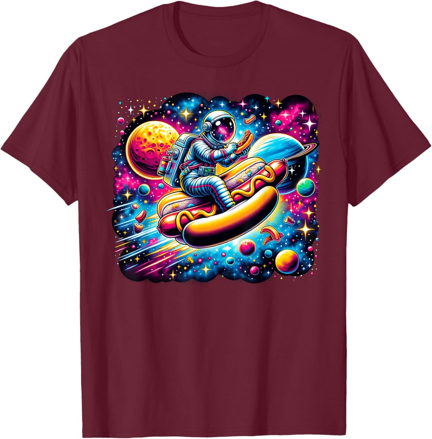 Hot Dog snack foodie eating delicious Hot Dog Men Women Kids T-Shirt - T-Shirt | Maroon