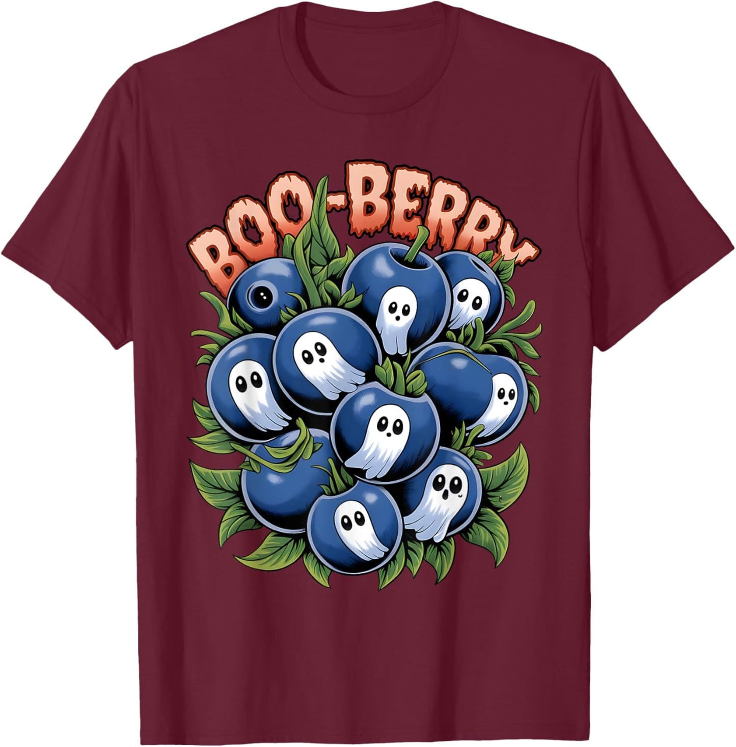 Boo Berry Blueberry Halloween Funny Ghost Costume Boys Girls T-Shirt - T-Shirt | Maroon