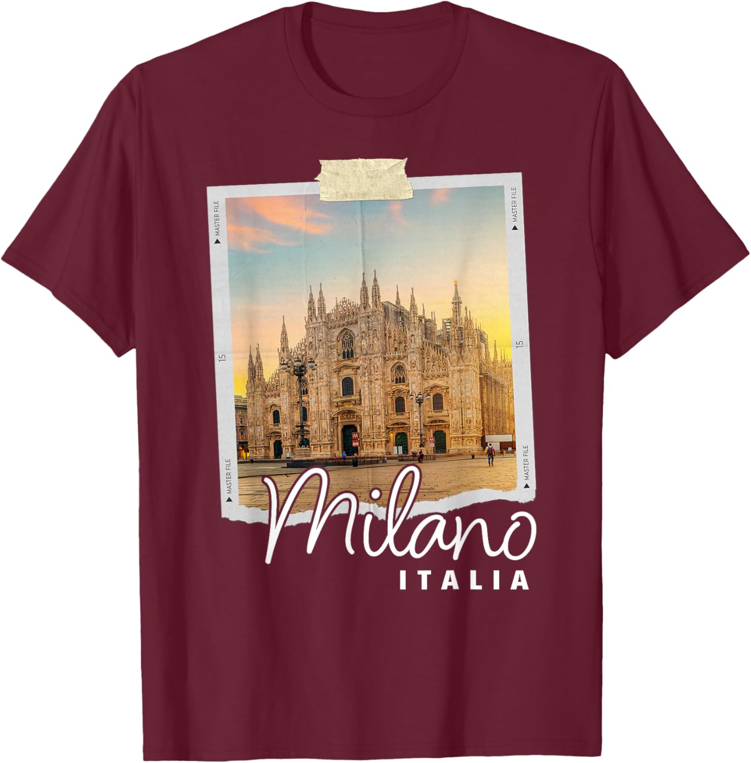 Milan Cathedral Italy Souvenir Duomo di Milano Italian T-Shirt - T-Shirt | Maroon