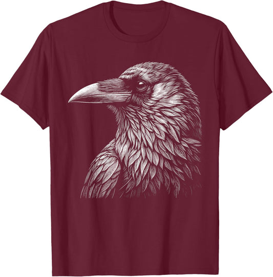Black Crow Raven Beautiful Raven Bird T-Shirt - T-Shirt | Maroon