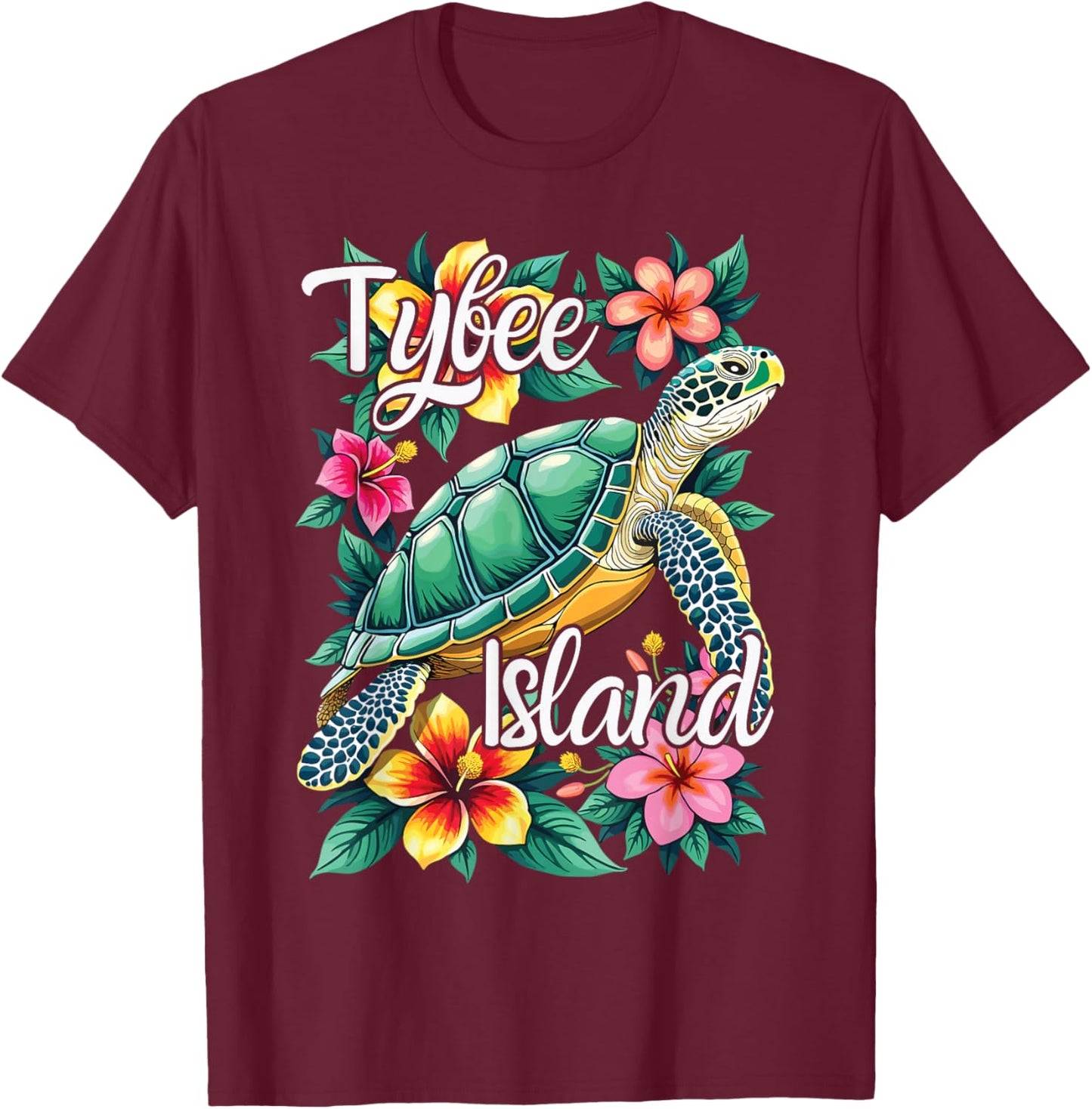 Tybee Island Sea Turtle, Tybee Island T-Shirt - T-Shirt | Maroon