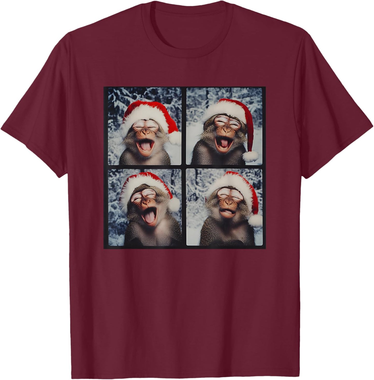 Christmas Chimp Men Kids Women Funny Monkey T-Shirt - T-Shirt | Maroon