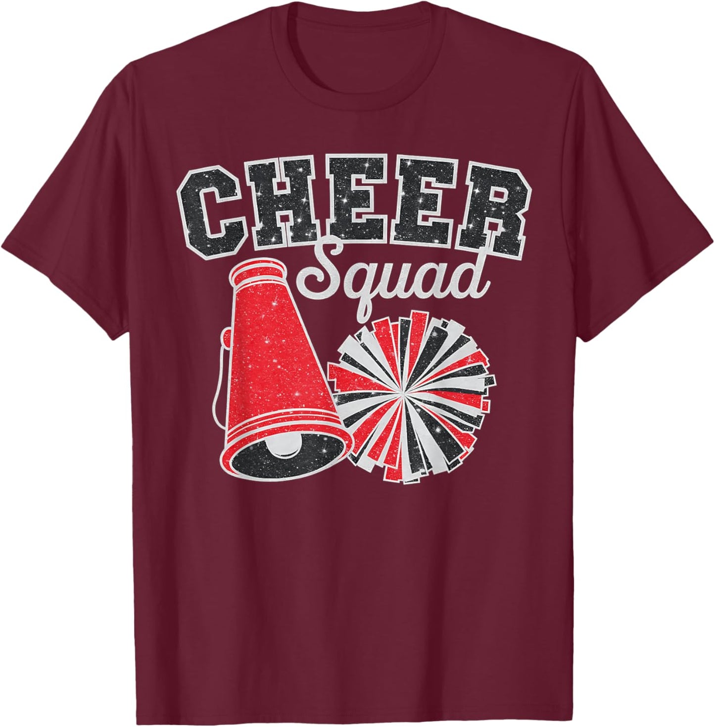 Cheer Squad Funny Cheerleader Cheerleading Red Women Girl T-Shirt - T-Shirt | Maroon