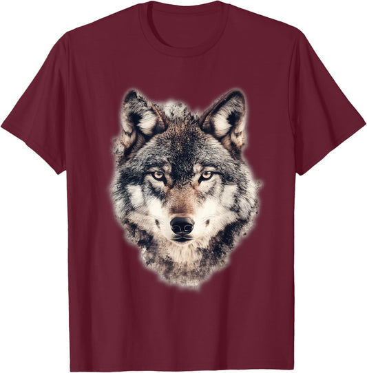 Wolf Graphic T-Shirt - T-Shirt | Maroon