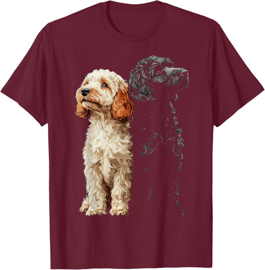 Labradoodle Dog Motif Pet Illustration Labradoodle Women Kids T-Shirt - T-Shirt | Maroon