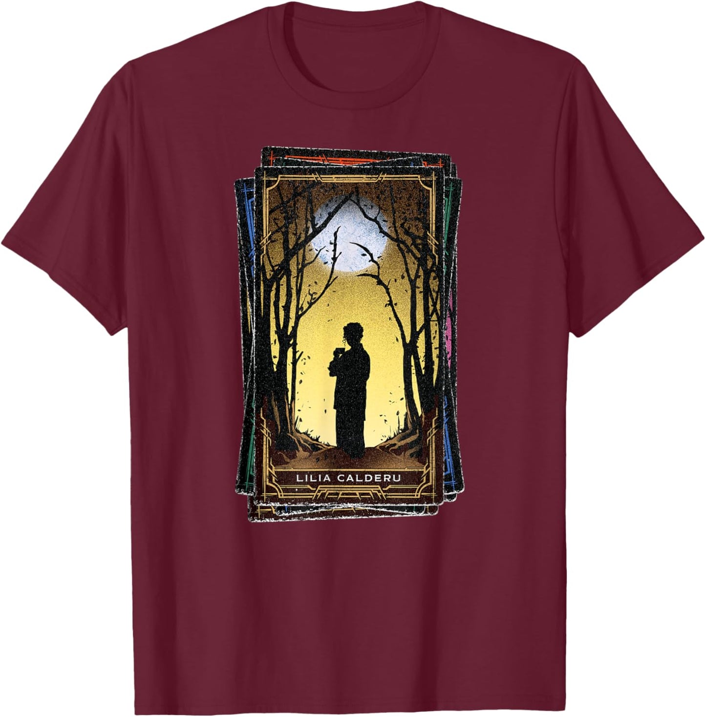 Marvel Agatha All Along Disney+ Lilia Calderu Tarot Card T-Shirt - T-Shirt | Maroon