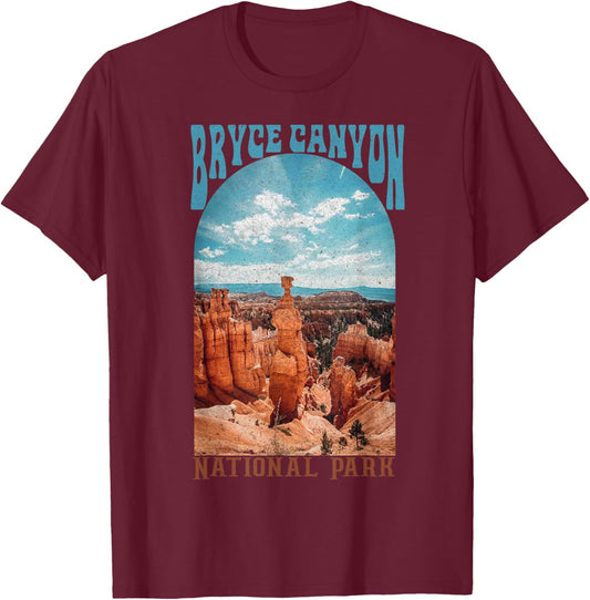 Bryce Canyon National Park Trail Explore Utah Camping Hiking T-Shirt - T-Shirt | Maroon