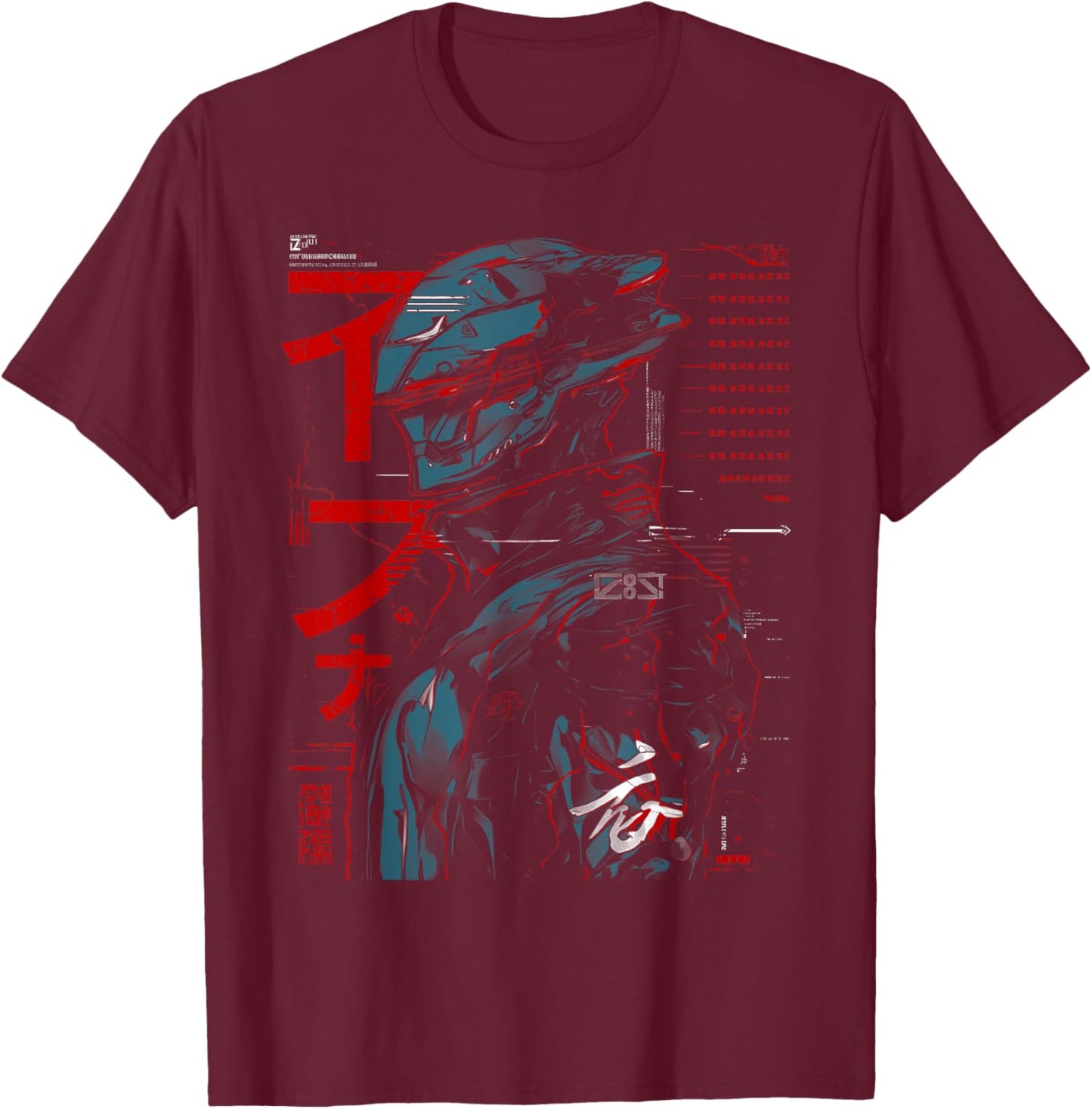 Futuristic Techwear Japanese Cyberpunk Harajuku Anime Manga T-Shirt - T-Shirt | Maroon