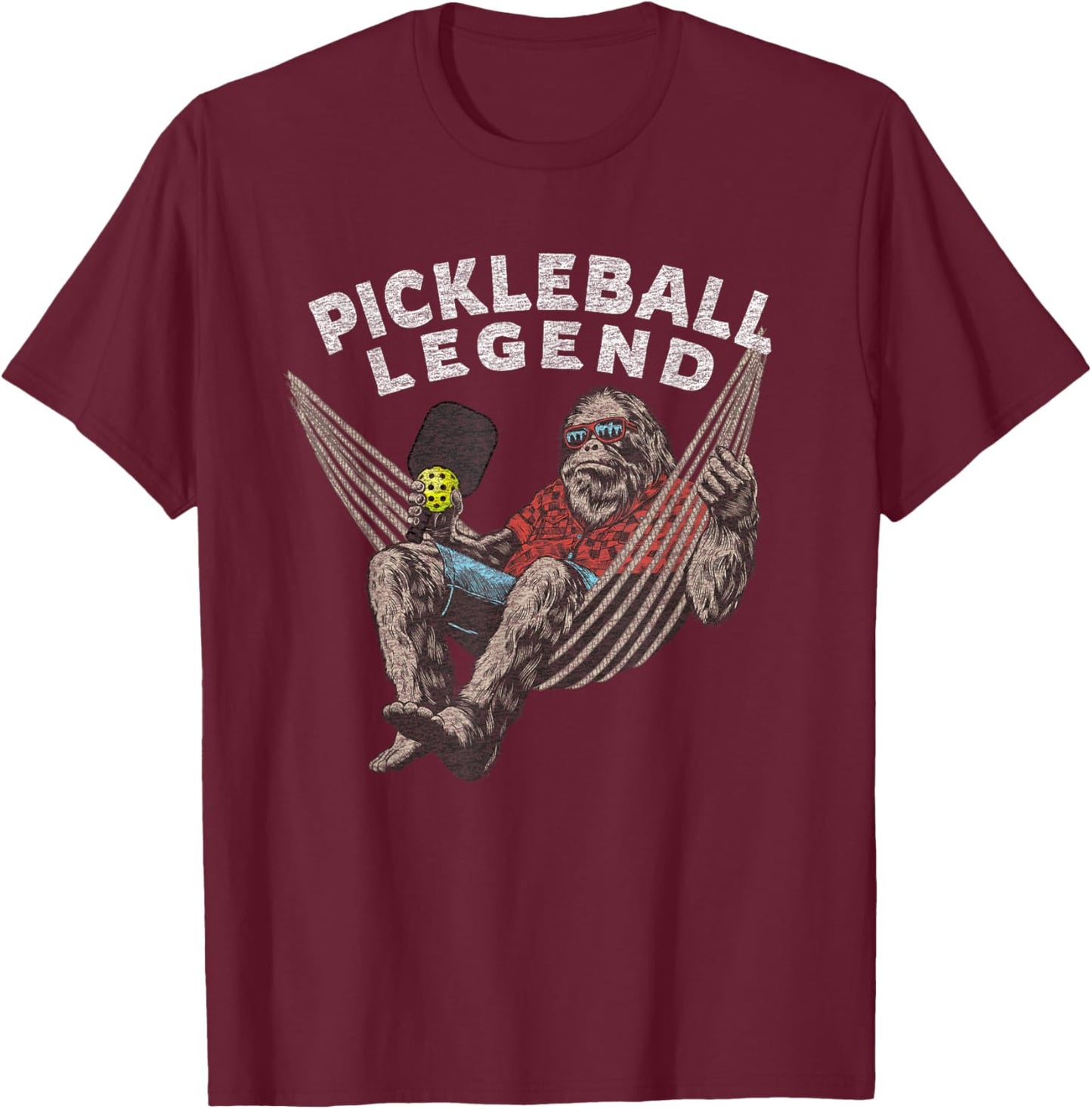 Pickleball Legend Funny Saying Vintage Graphic T-Shirt - T-Shirt | Maroon