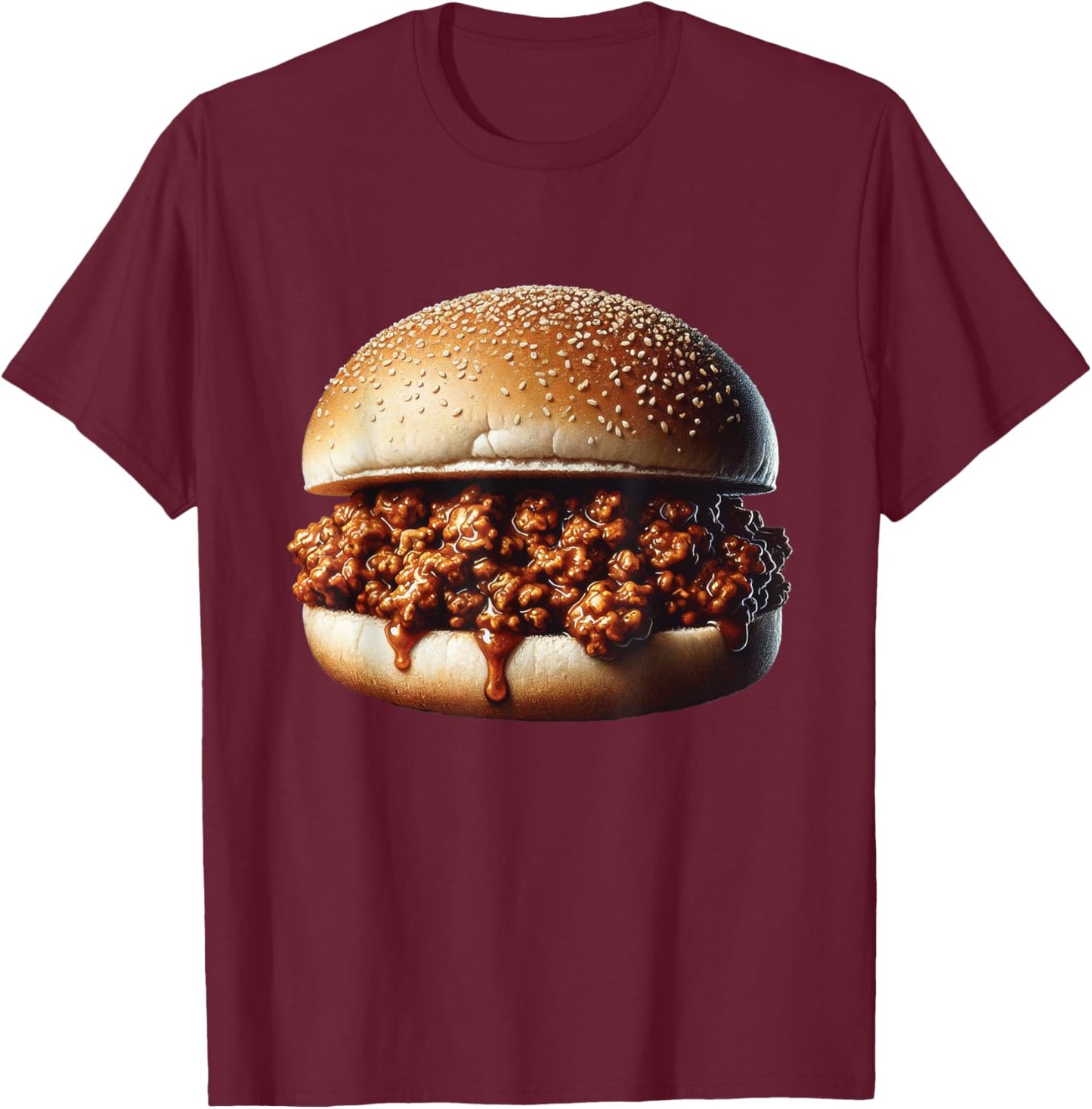 Funny Sloppy Joe Shirt Beef Sandwich Meat Halloween Costume T-Shirt - T-Shirt | Maroon