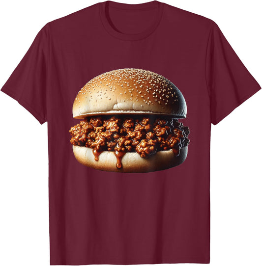 Funny Sloppy Joe Shirt Beef Sandwich Meat Halloween Costume T-Shirt - T-Shirt | Maroon