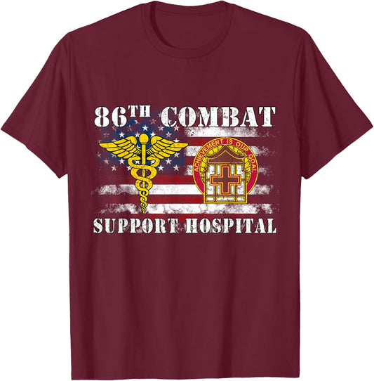 86th Combat Support Hospital Veterans Day Vintage Gifts T-Shirt - T-Shirt | Maroon