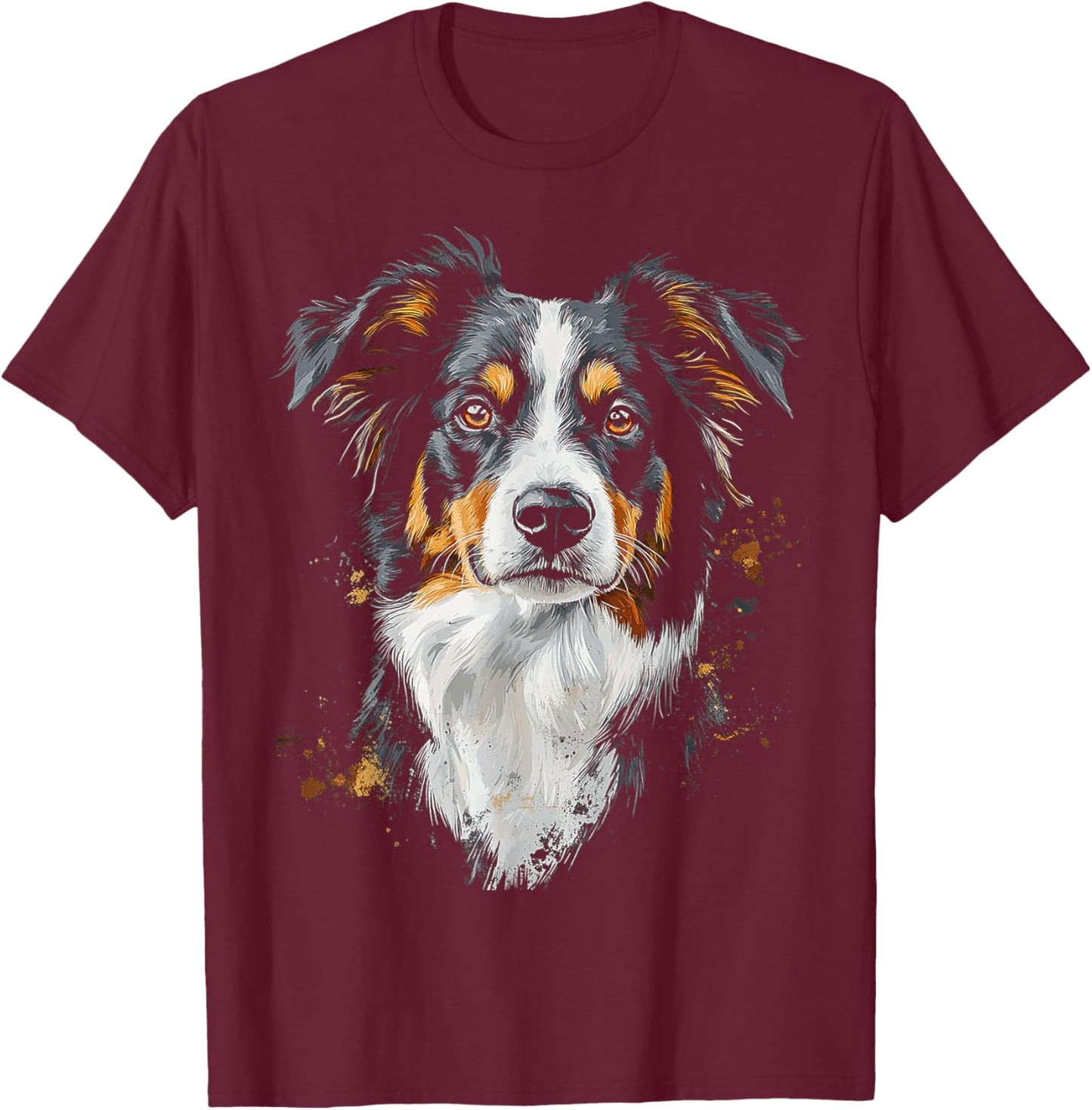 Australian Shepherd Dog Graphic Pet Australian Shepherd T-Shirt - T-Shirt | Maroon