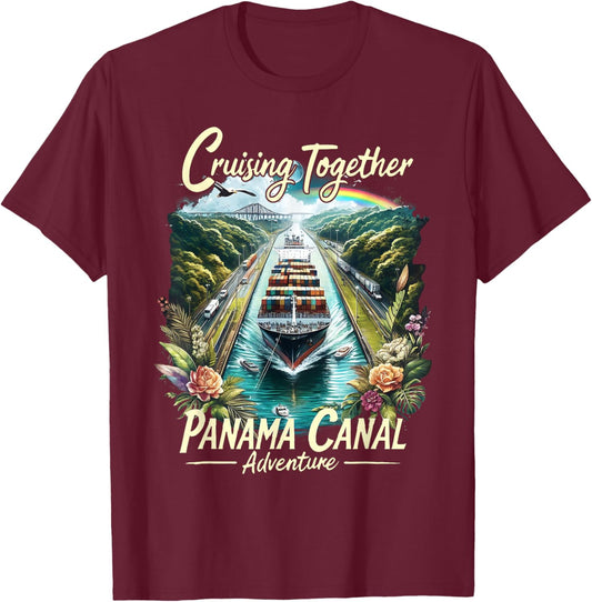Panama Canal Panama Trip Cruising Family -Kids Black Small T-Shirt - T-Shirt | Maroon