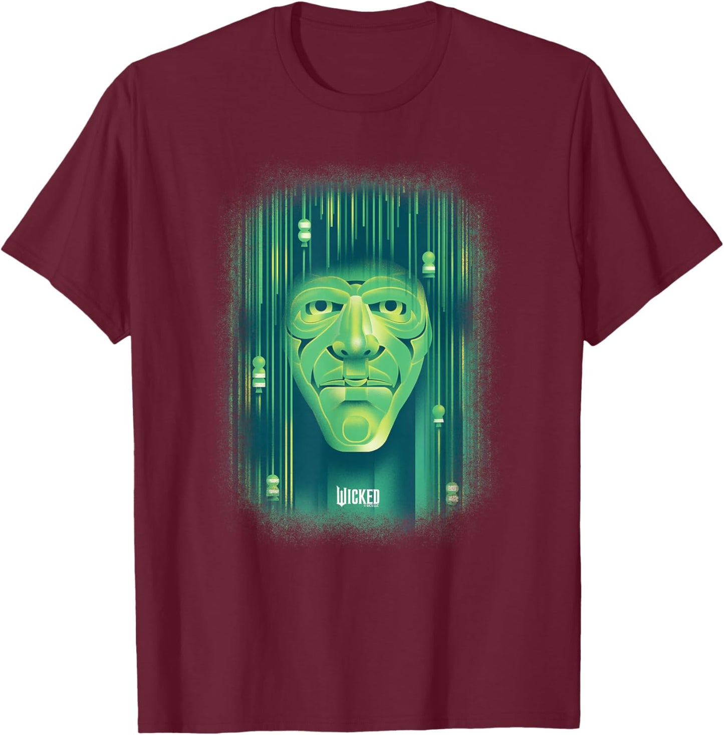 Wicked Wizard Face Emerald City T-Shirt - T-Shirt | Maroon