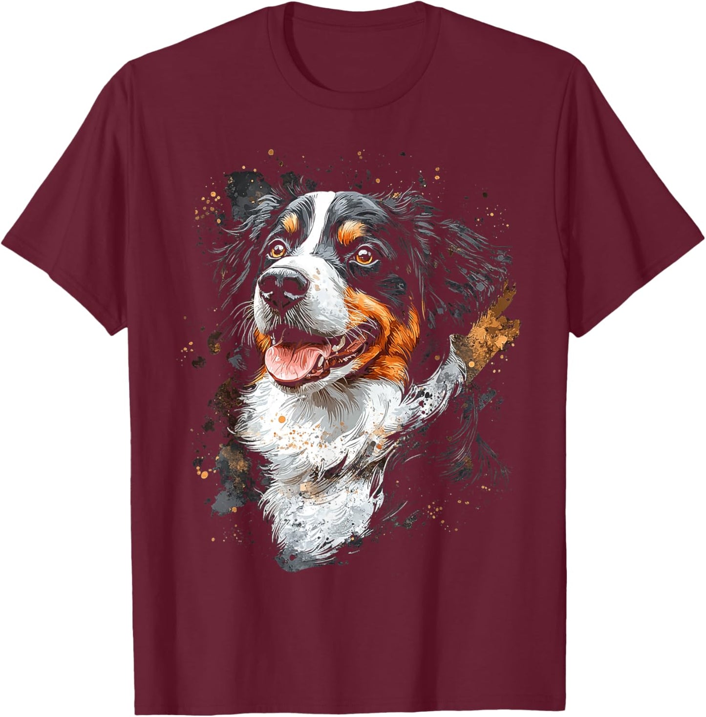 Australian Shepherd Dog Motif Pet Australian Shepherd Men Women Kids T-Shirt - T-Shirt | Maroon