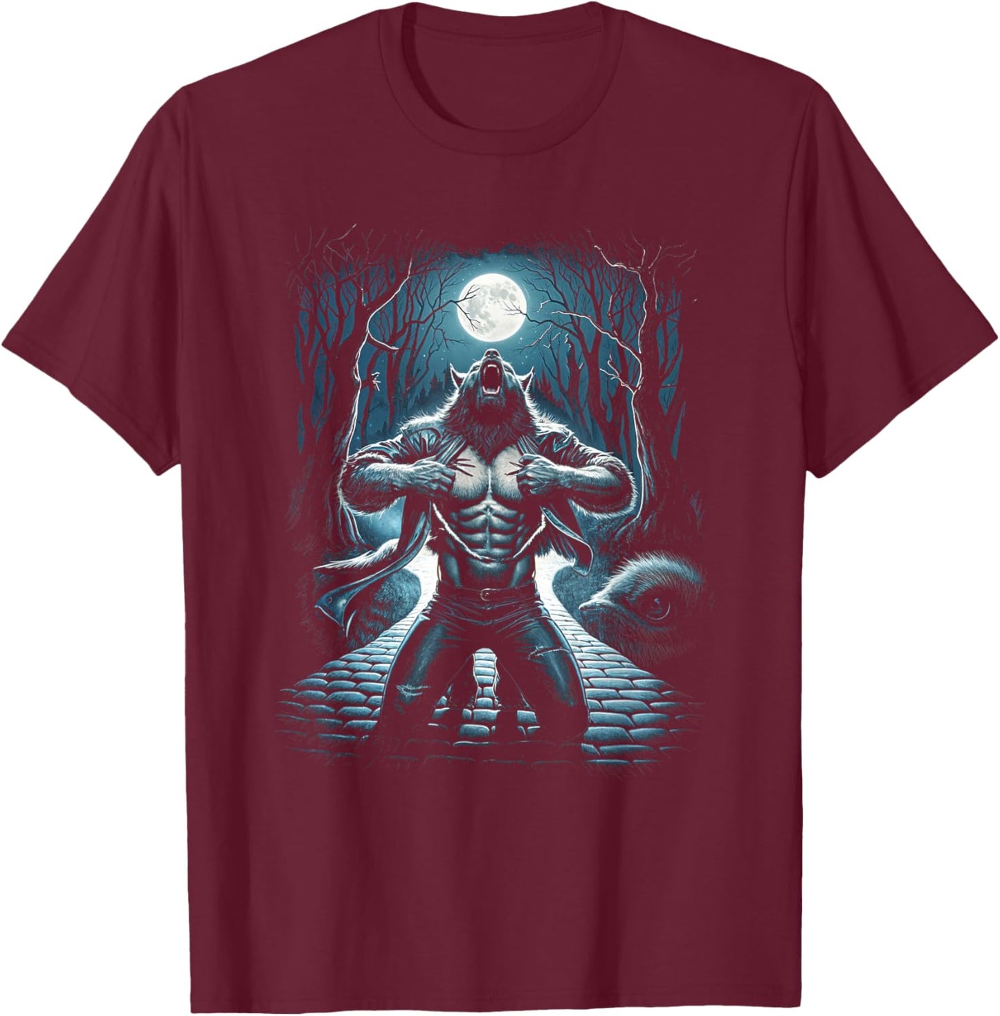 Werewolf Transformation Moon Beast Mythical Creature T-Shirt - T-Shirt | Maroon