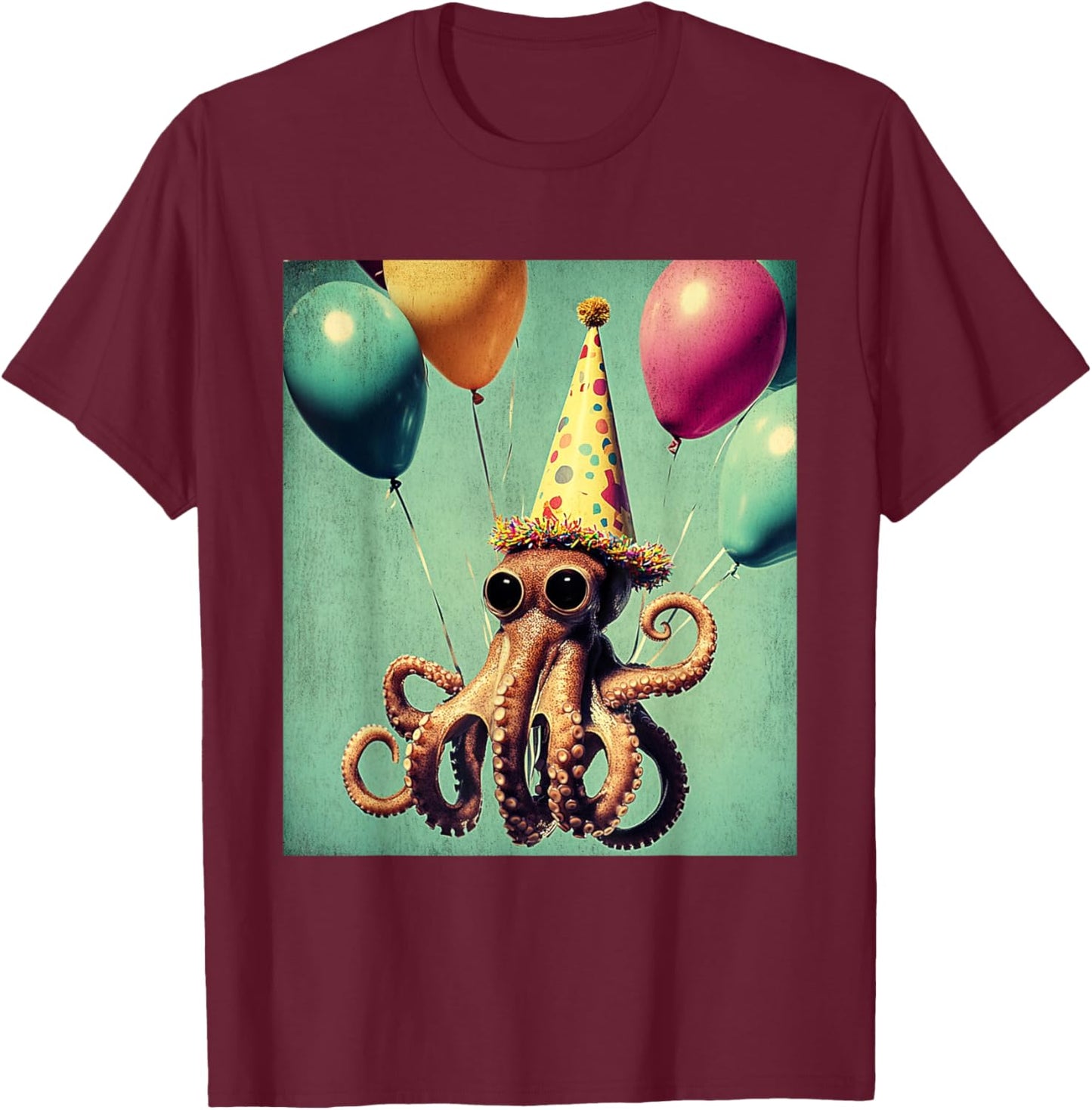 Kids Black Cartoon T-Shirt - T-Shirt | Maroon
