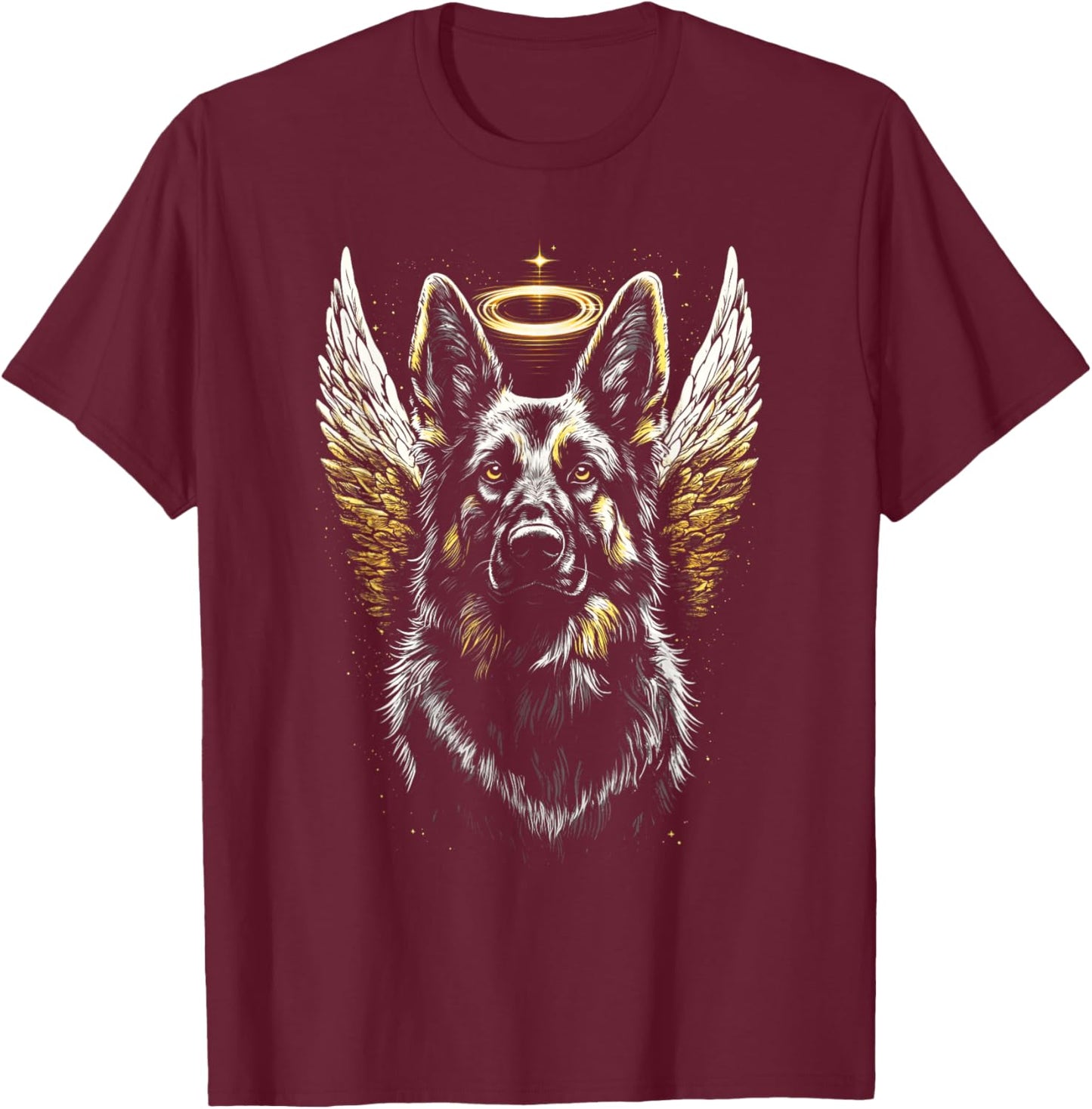 German Shepherd Angel Wings German shepherd art T-Shirt - T-Shirt | Maroon