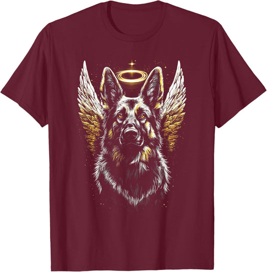 German Shepherd Angel Wings German shepherd art T-Shirt - T-Shirt | Maroon