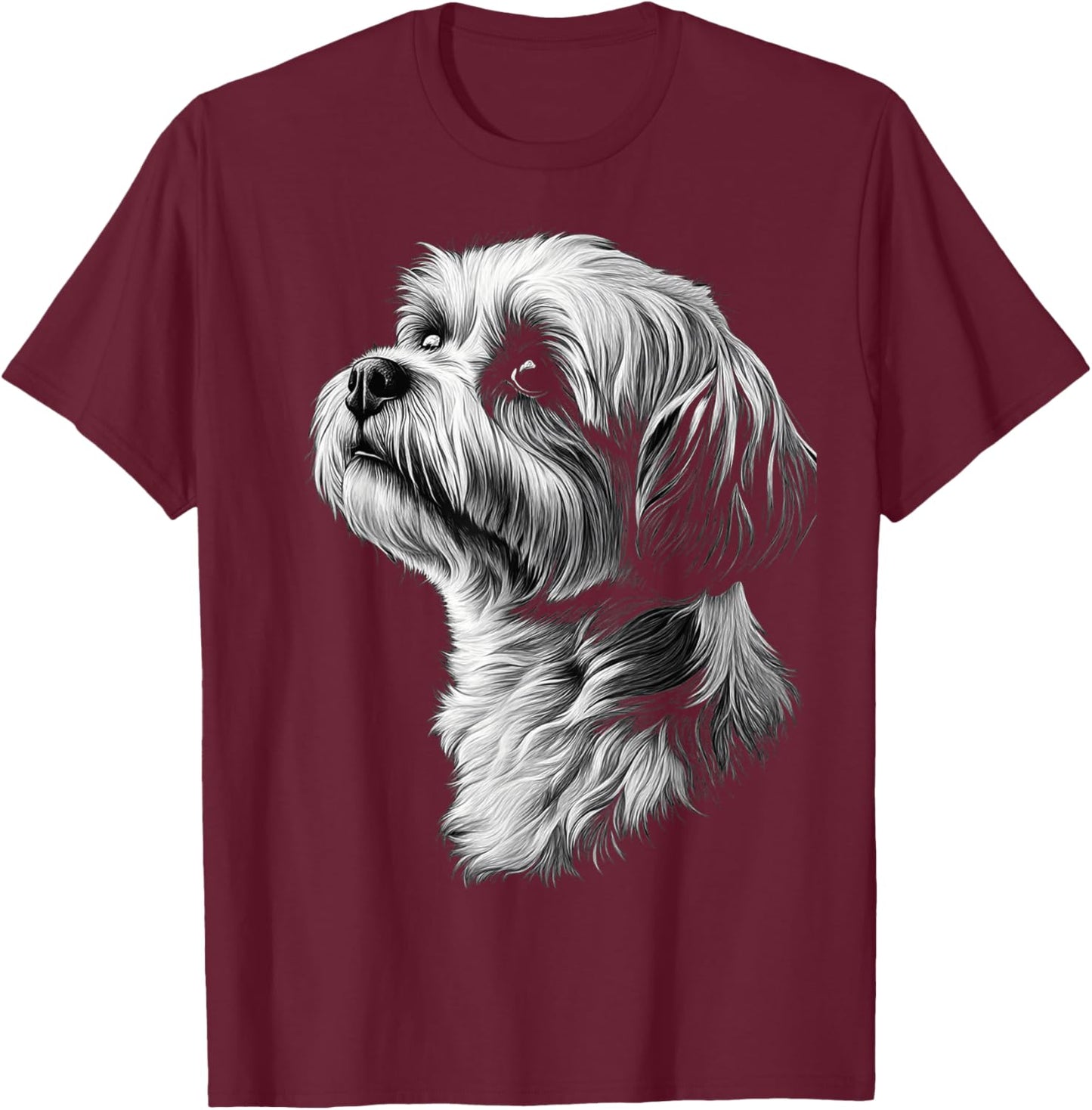 Lhasa Apso Dog Motif Pet Artwork Lhasa Apso Men Women Kids T-Shirt - T-Shirt | Maroon