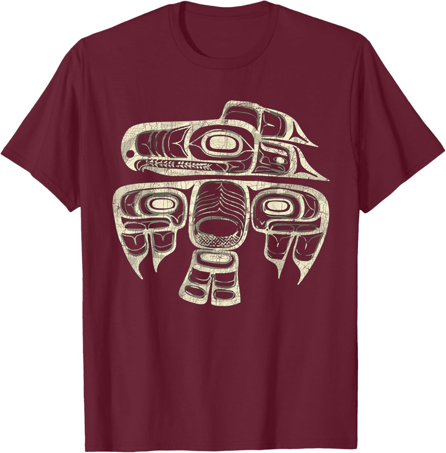 Vintage Haida Raven Native American, Raven Tlingit Men Women T-Shirt - T-Shirt | Maroon