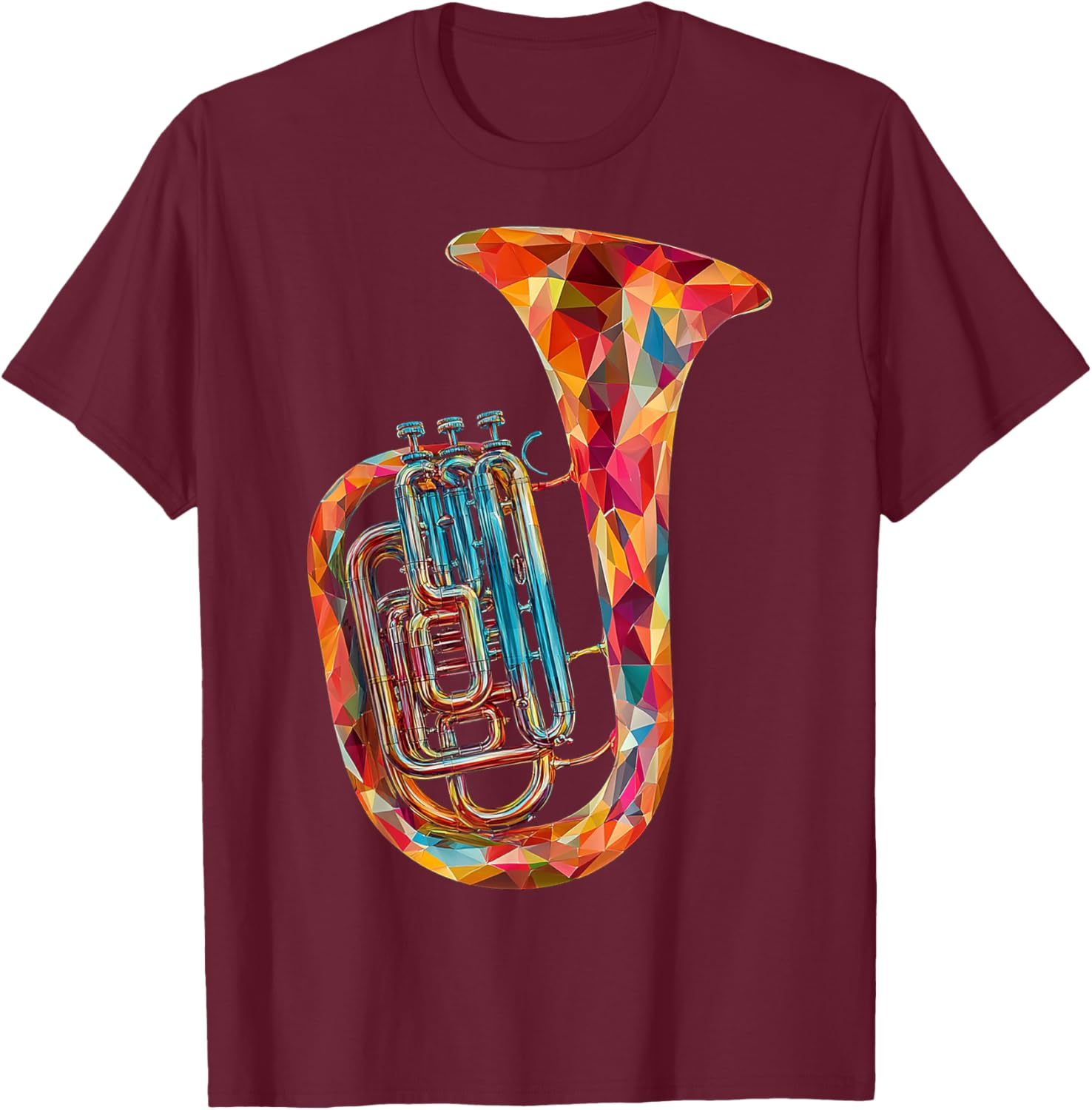 Tuba Music Instrument Motif Illustration Tuba T-Shirt - T-Shirt | Maroon