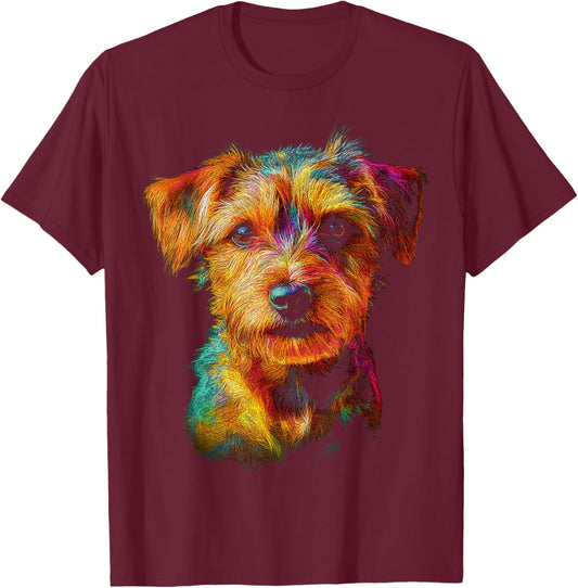 Norfolk Terrier Dog Graphic Pet Artwork Norfolk Terrier Women Kids T-Shirt - T-Shirt | Maroon
