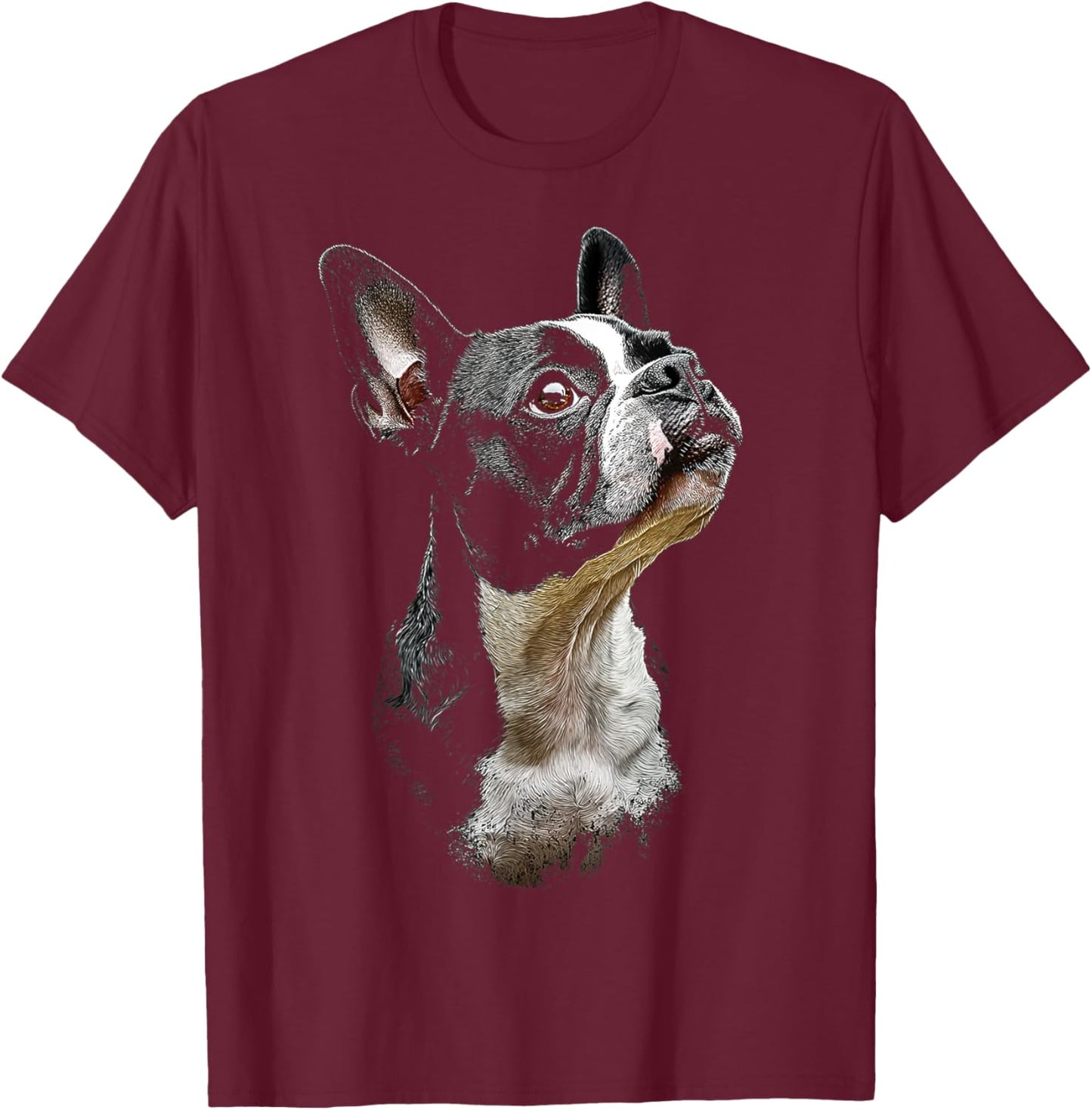Boston Terrier Dog Graphic Pet Art Boston Terrier Women Kids T-Shirt - T-Shirt | Maroon
