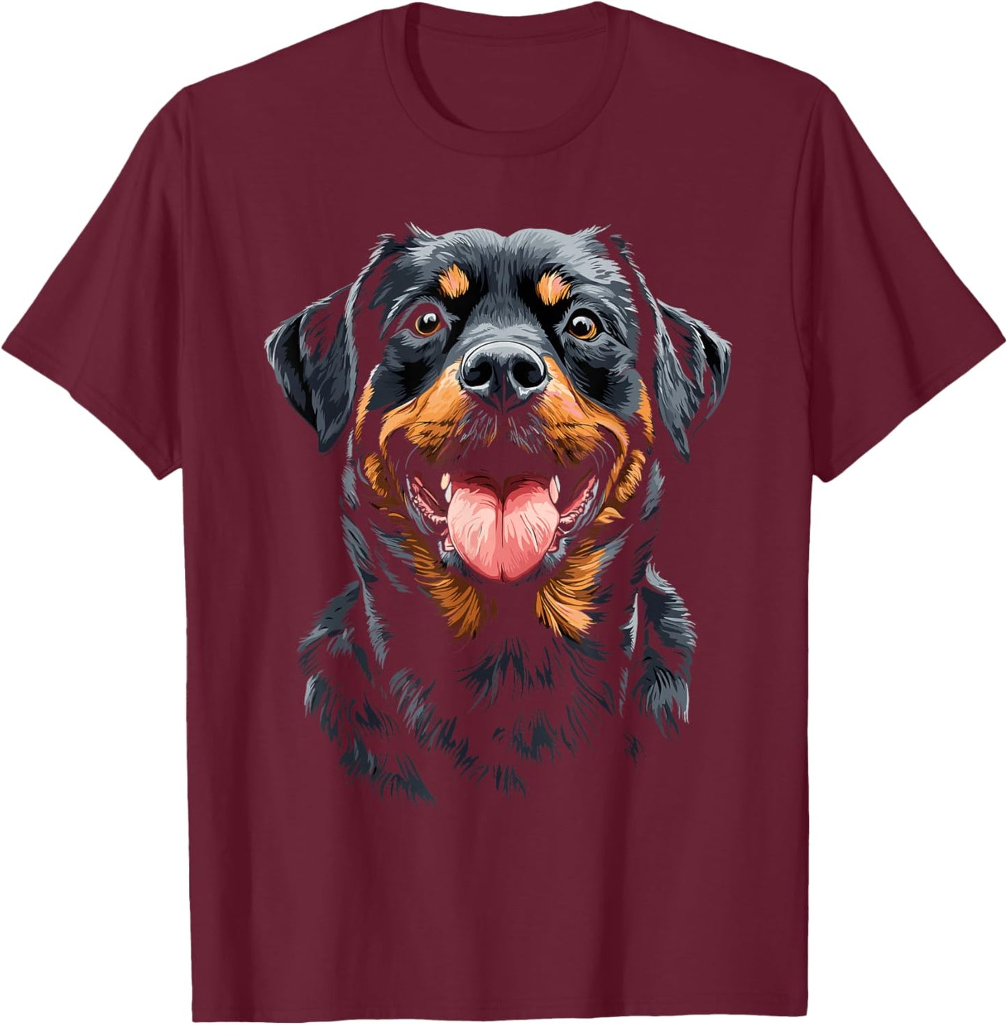 Rottweiler Face T-Shirt - T-Shirt | Maroon