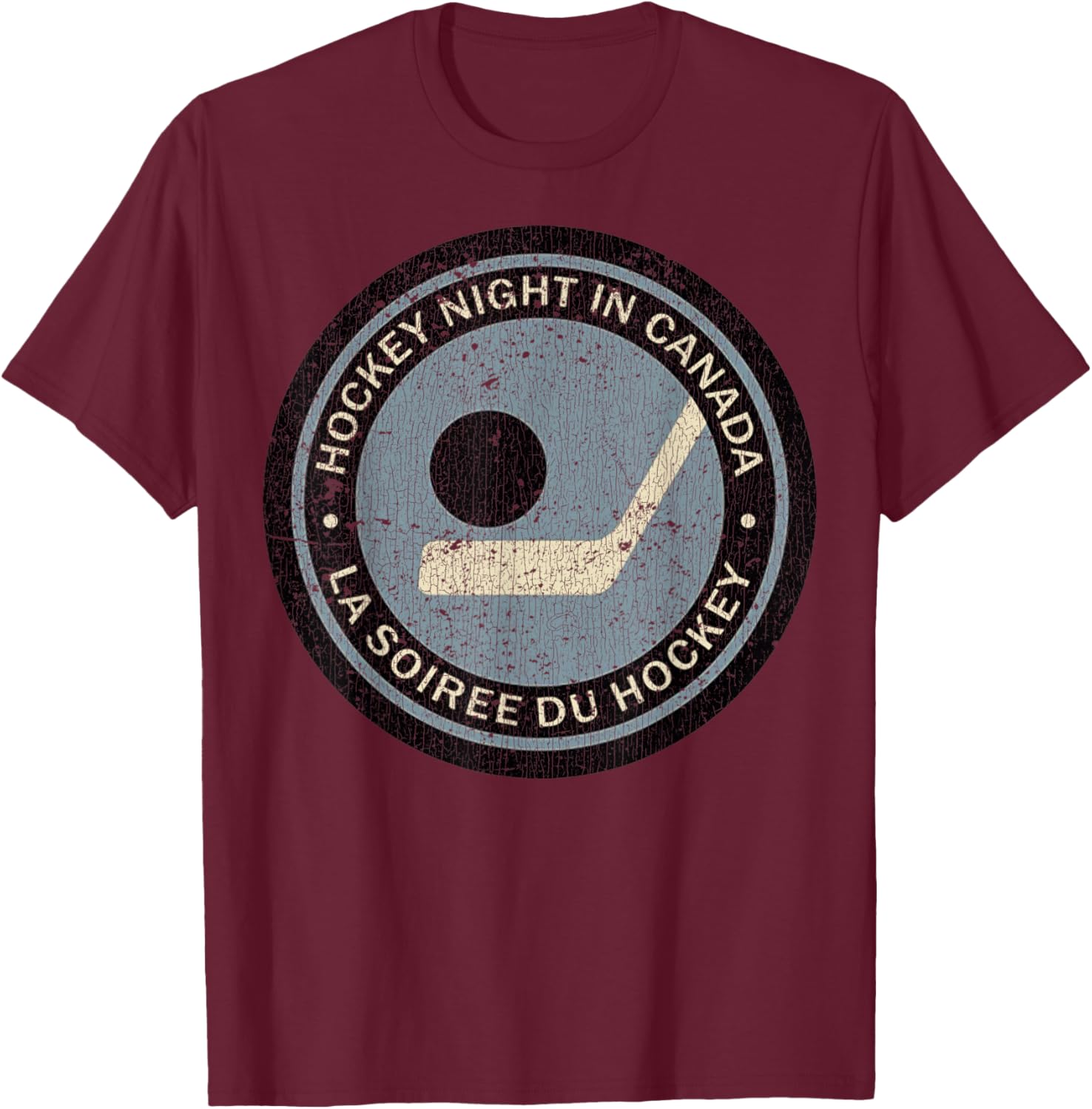 Vintage Hockey Night in Canada Hockey Player Classic Team T-Shirt - T-Shirt | Maroon