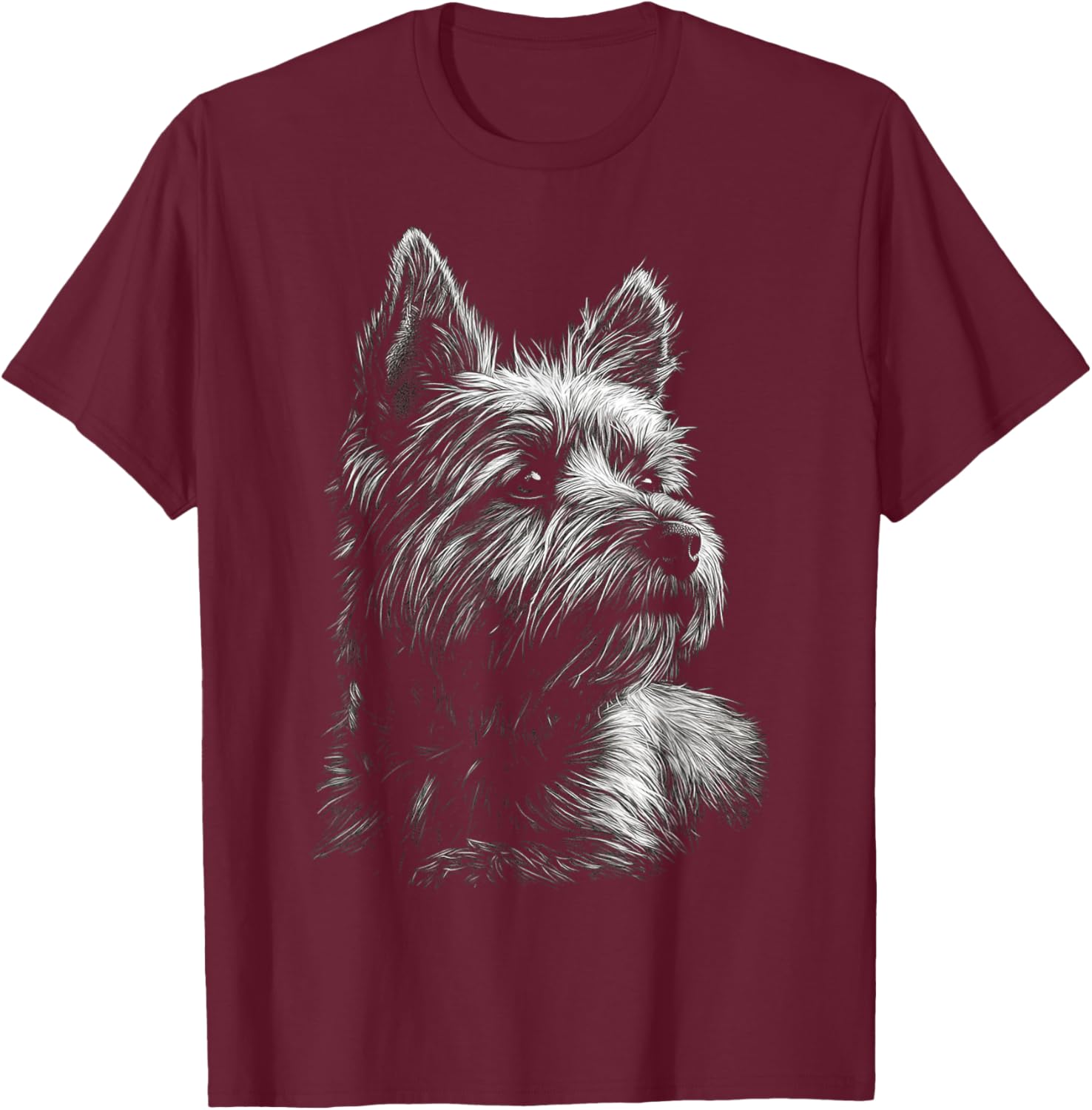 Cairn Terrier Dog Motif Pet Art Cairn Terrier T-Shirt - T-Shirt | Maroon
