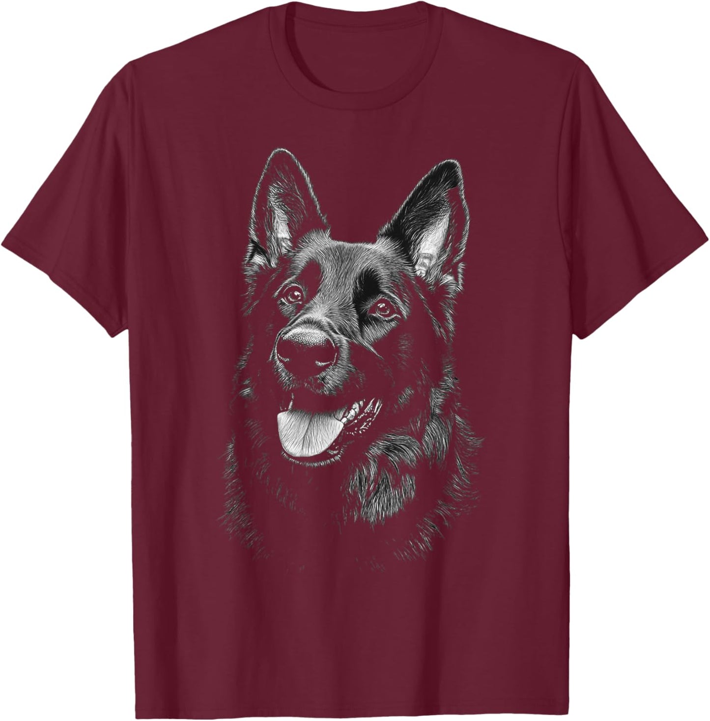 German Shepherd Dog Graphic Pet Art German Shepherd T-Shirt - T-Shirt | Maroon