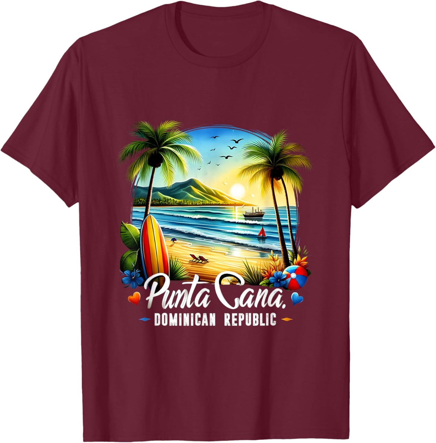 Punta Cana Dominican Republic Beach Vacation Family Matching T-Shirt - T-Shirt | Maroon