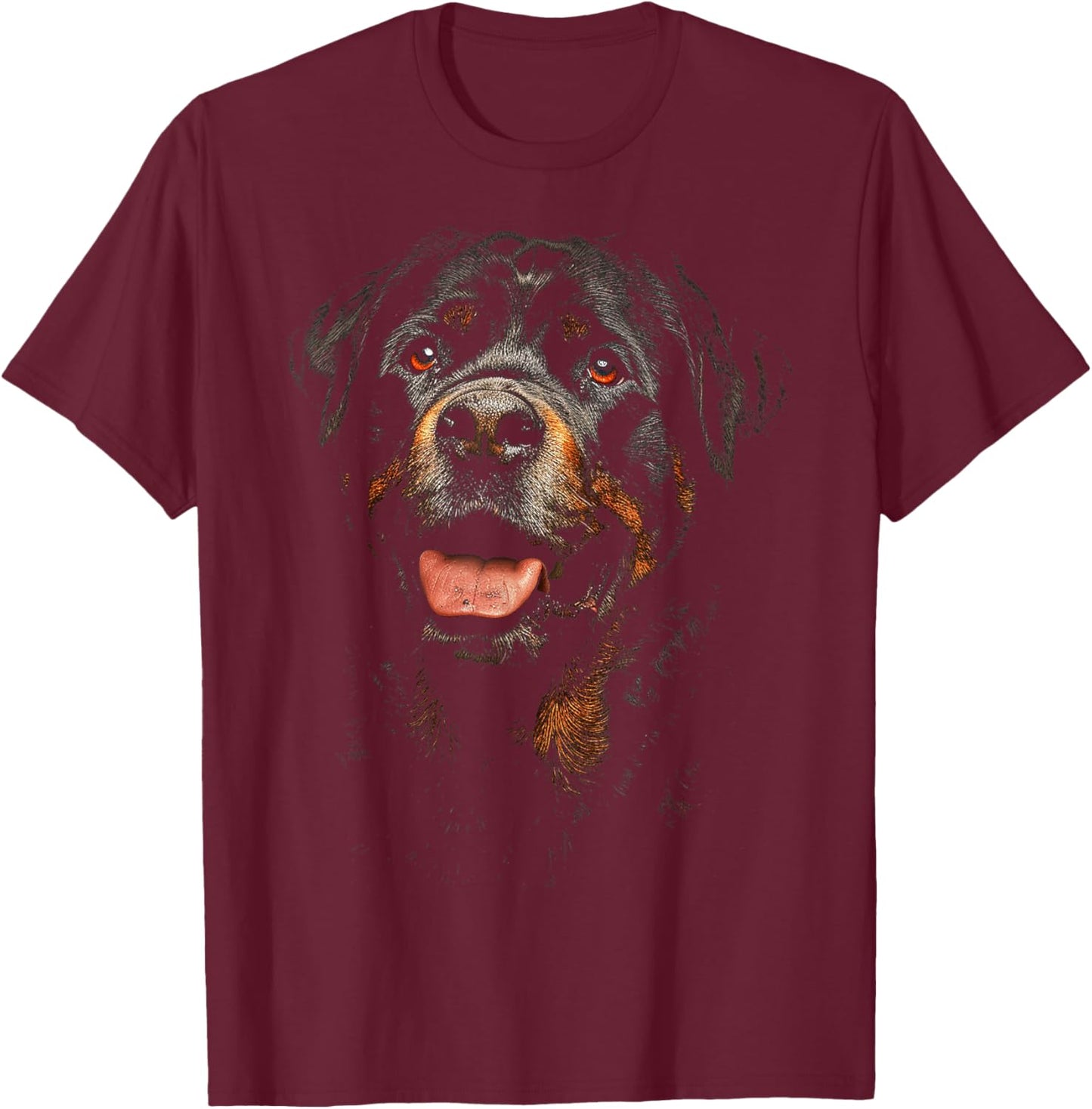 Rottweiler Dog Motif Pet Illustration Rottweiler T-Shirt - T-Shirt | Maroon