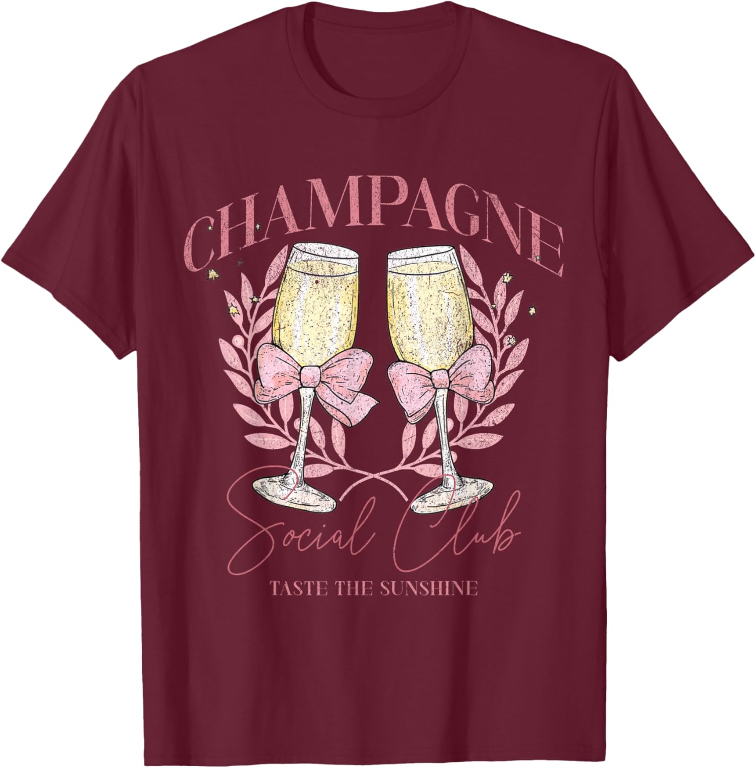 Champagne Social Club Taste The Sunshine T-Shirt - T-Shirt | Maroon