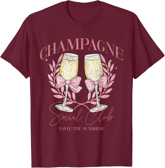 Champagne Social Club Taste The Sunshine T-Shirt - T-Shirt | Maroon