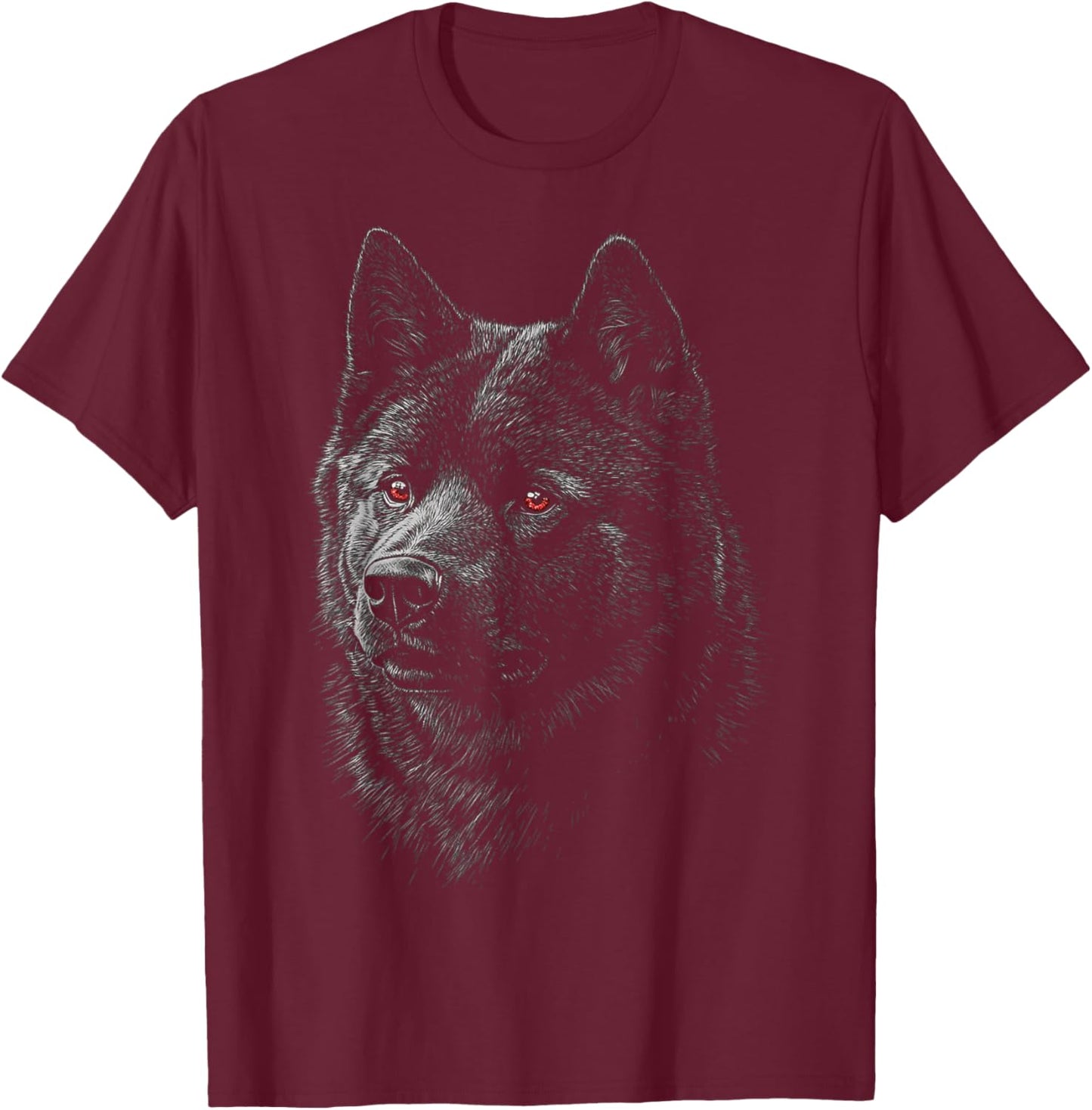 Akita Dog Graphic Pet Illustration Akita T-Shirt - T-Shirt | Maroon